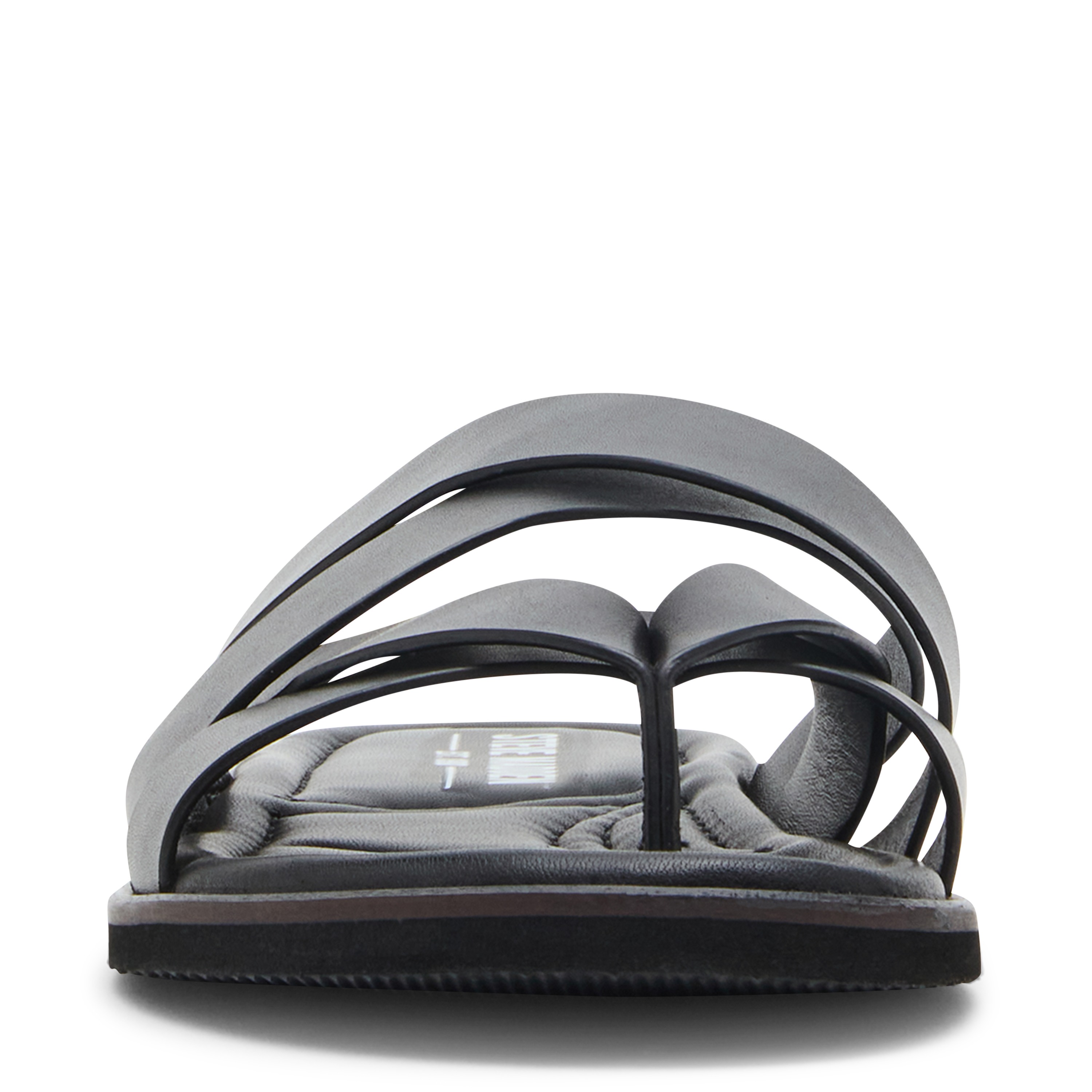 Arend Black Leather Sliders