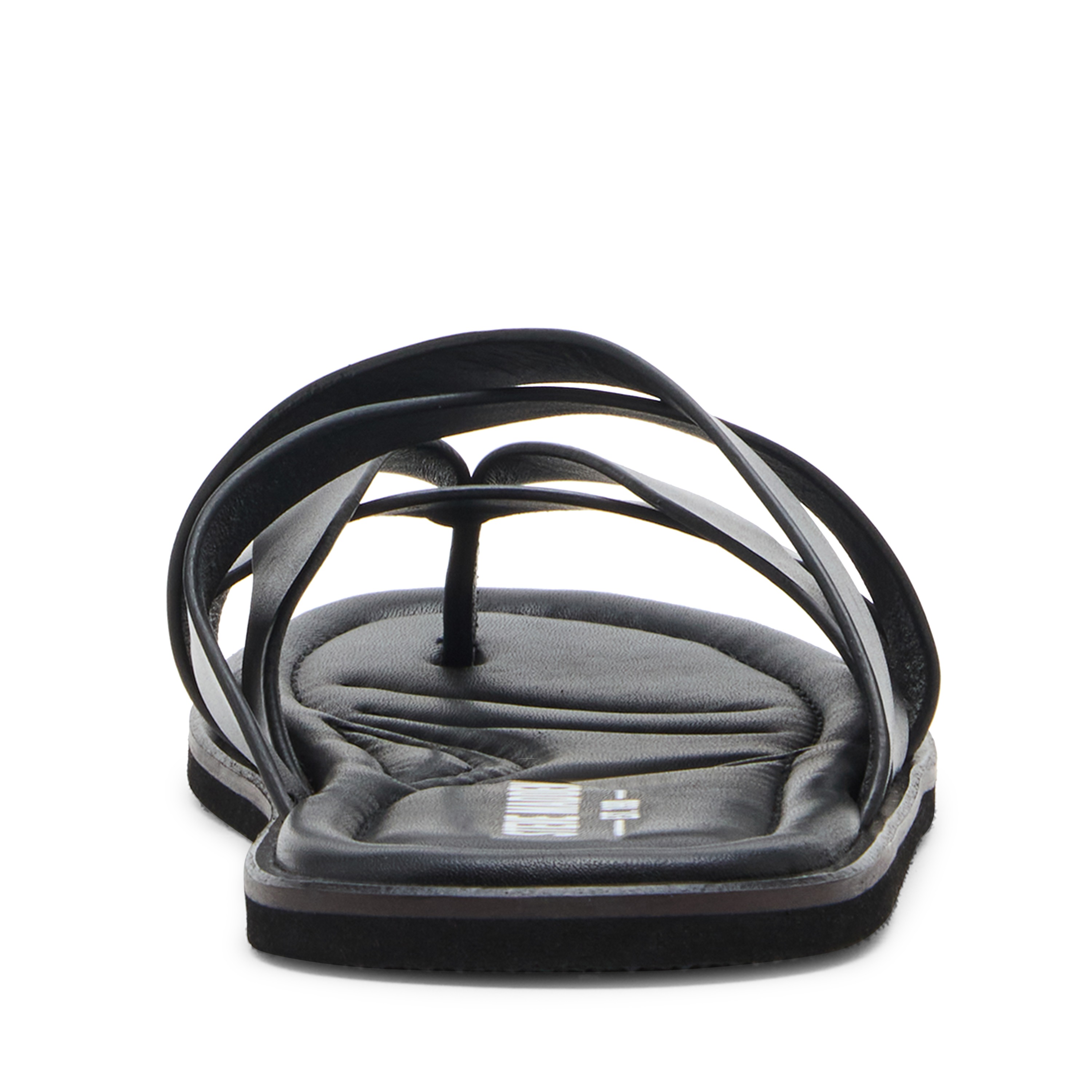 Arend Black Leather Sliders