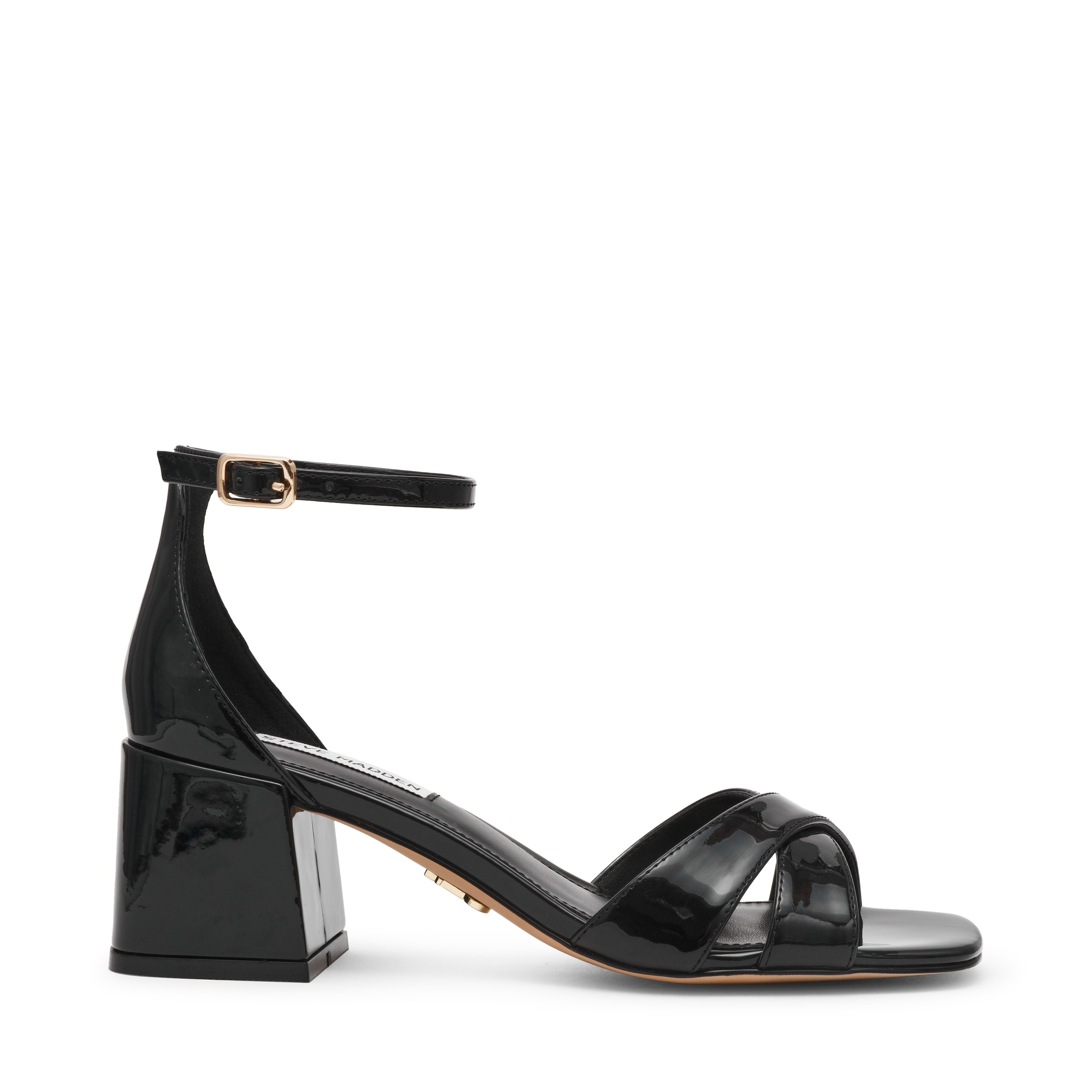 Fergie-In Black Patent Heel Sandals