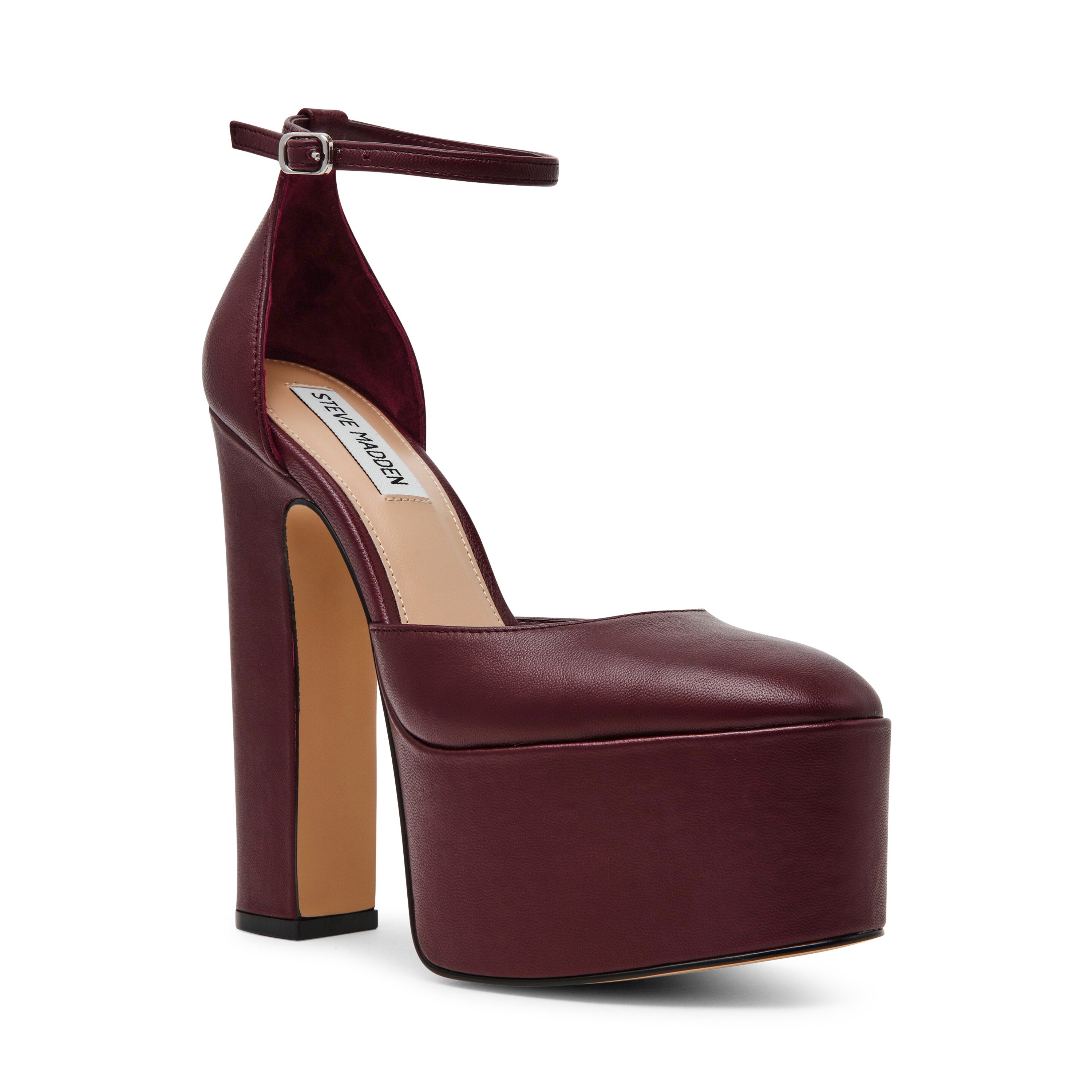 Selestine-In Cherry Lacq Leather Platform Pumps