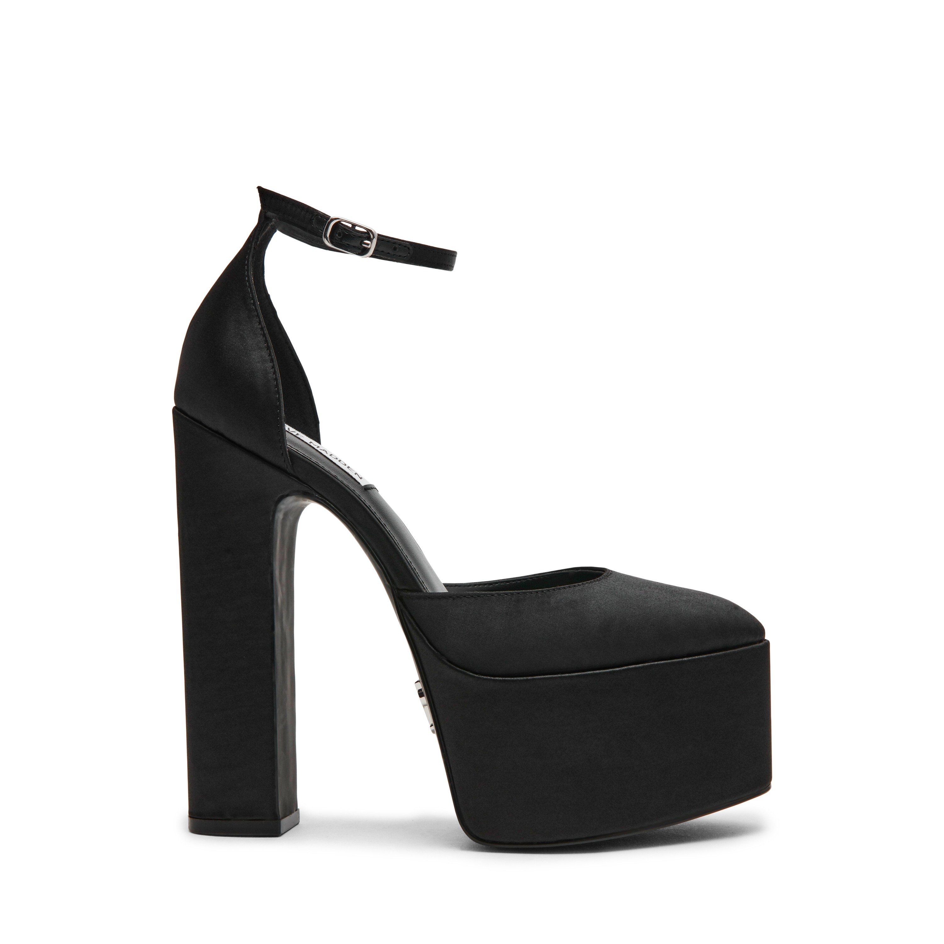 Selestine-In Black Satin Platform Pumps