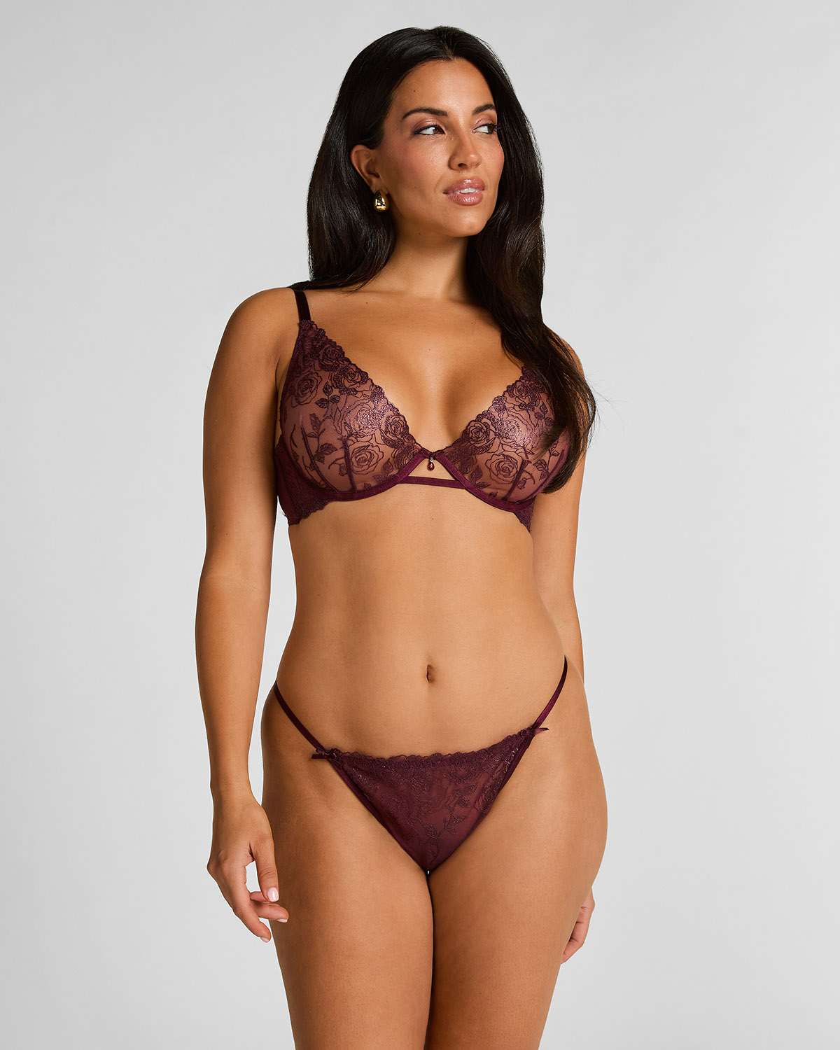 Purple Hollie Highleg Thong