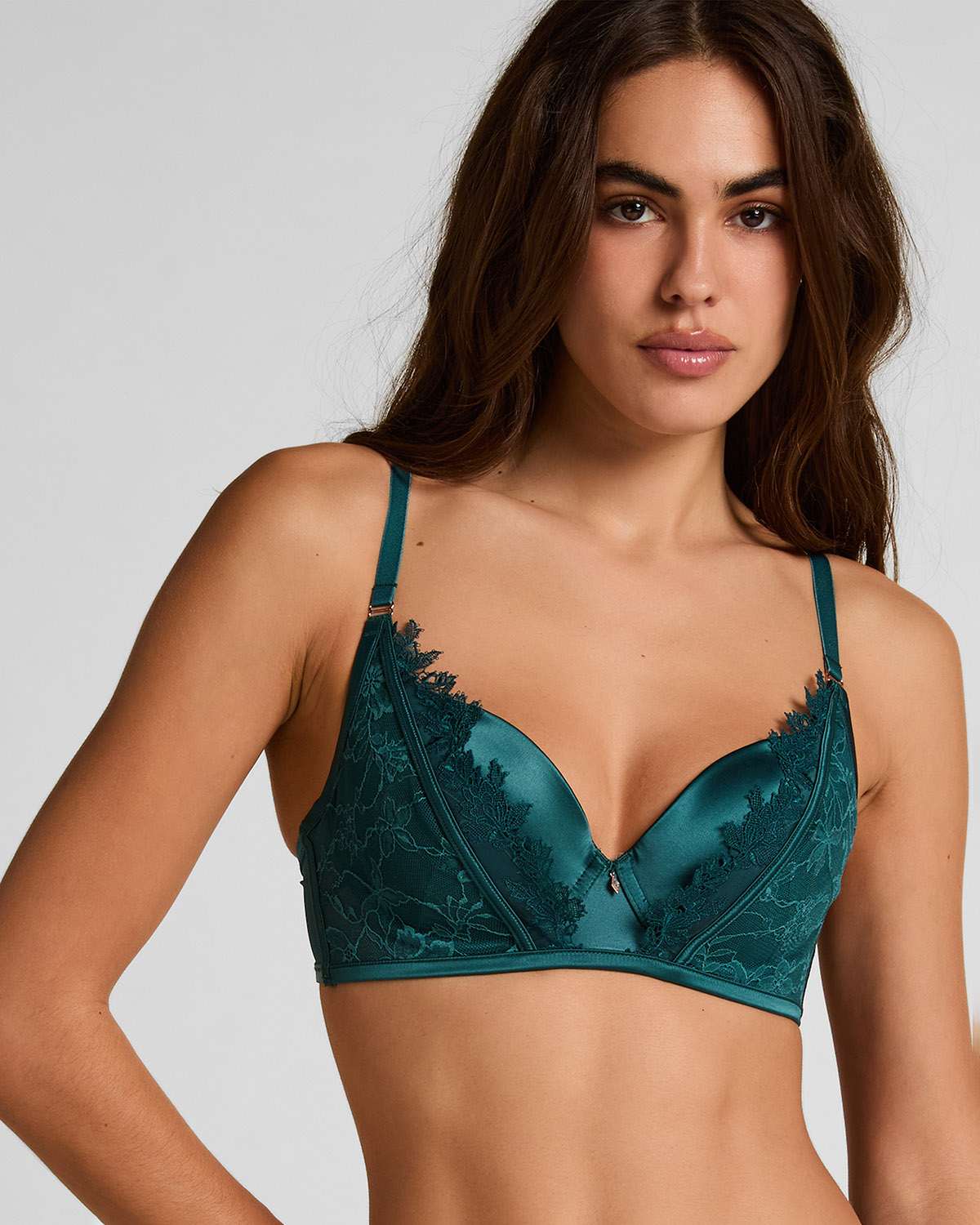 Blue Julia Padded Underwired Longline Bra