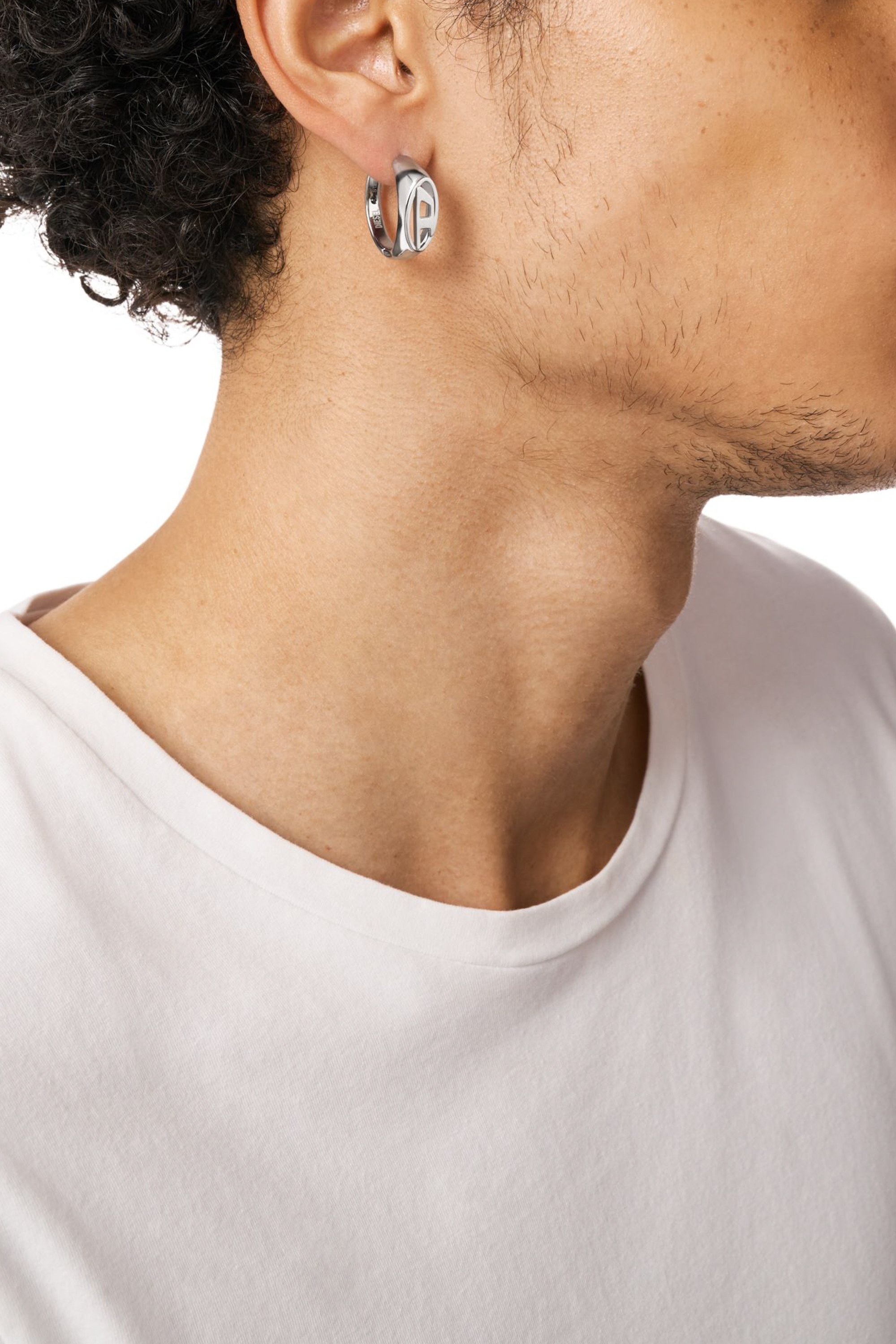 Silver Stainless Steel Hoop Earring