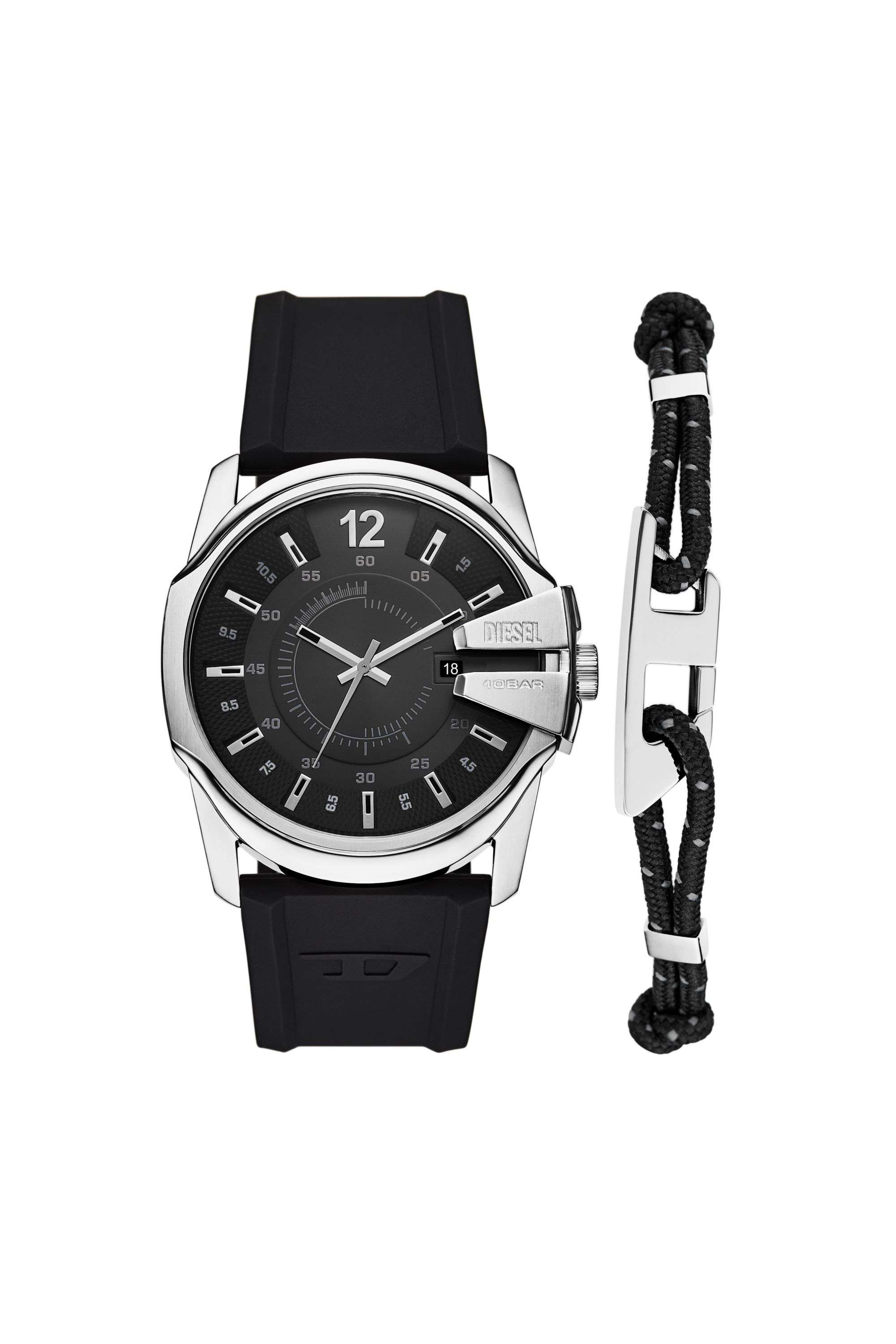 Black Master Chief Watch And Cord Bracelet Set