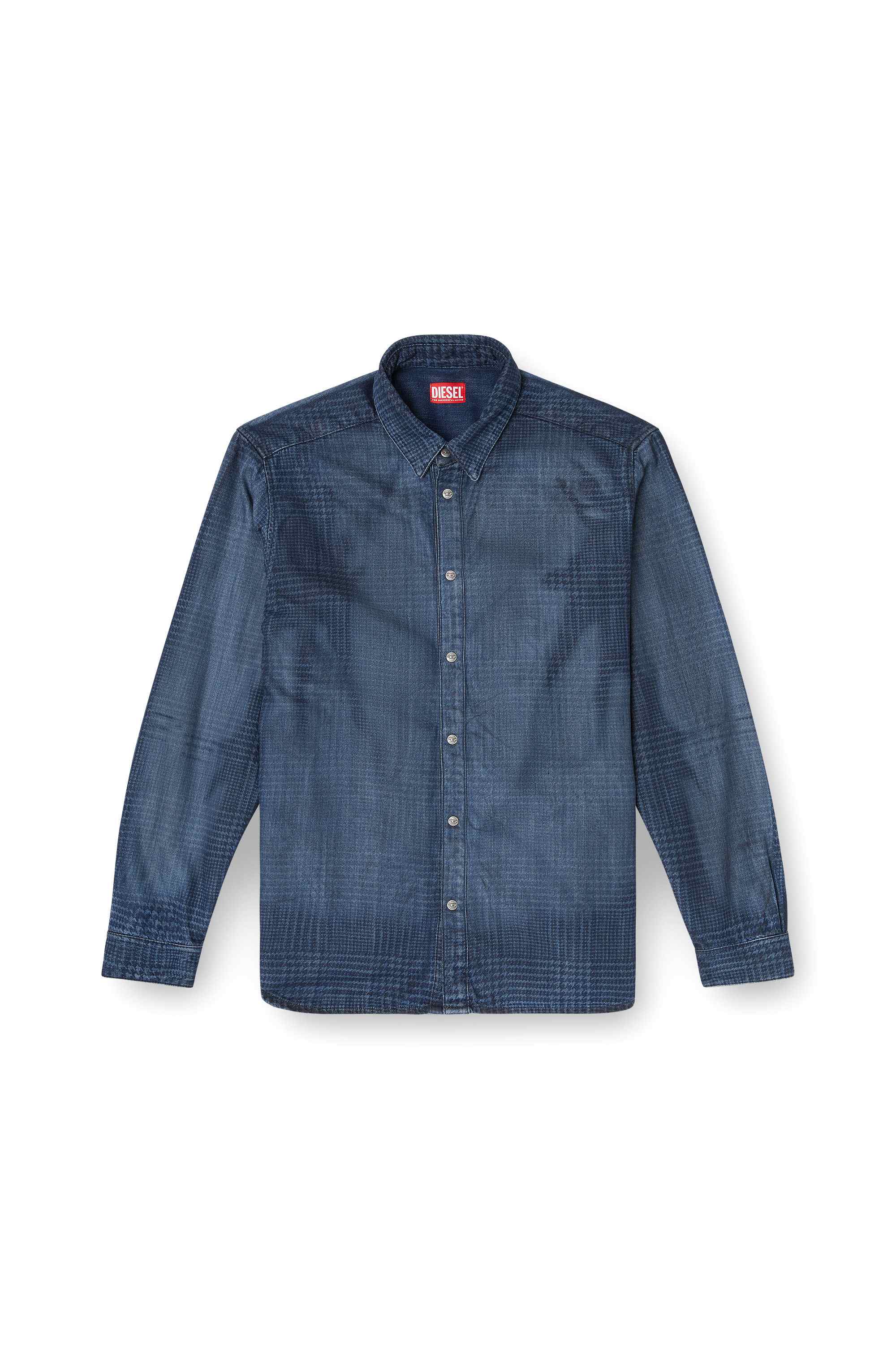 Blue Shirt in fluid Prince of Wales denim