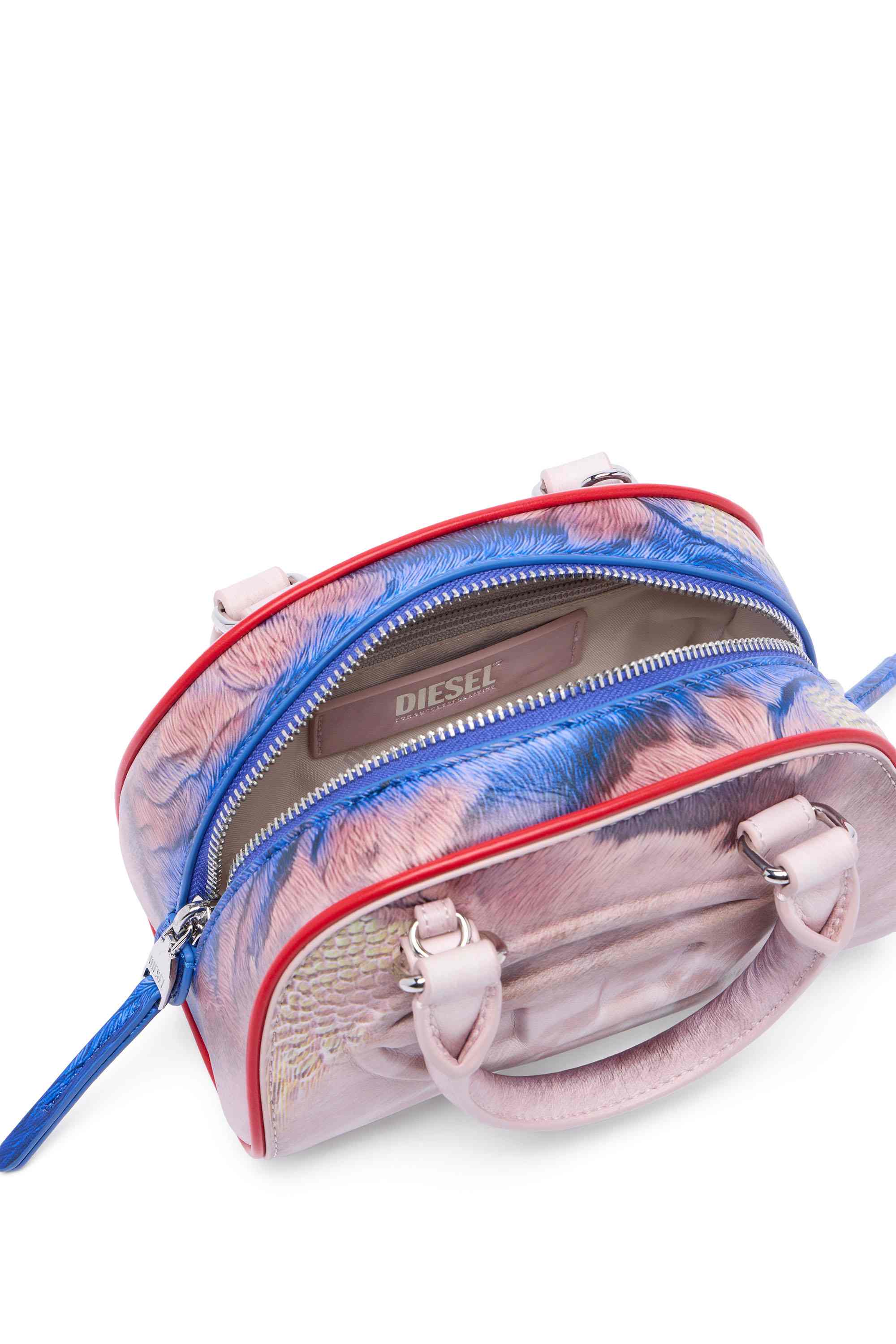 Blue 1DR Dome-Mini bowling bag with animal print
