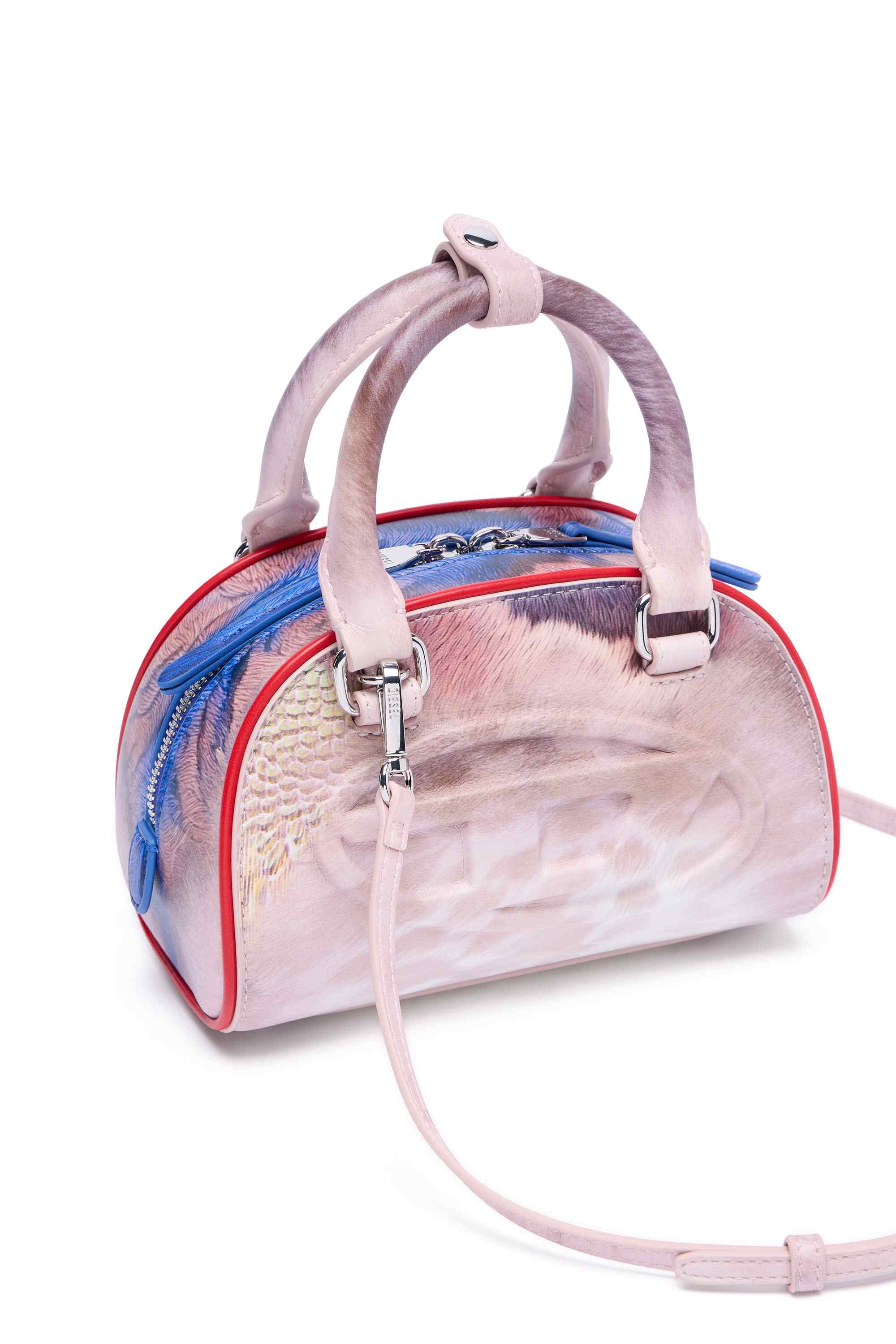 Blue 1DR Dome-Mini bowling bag with animal print