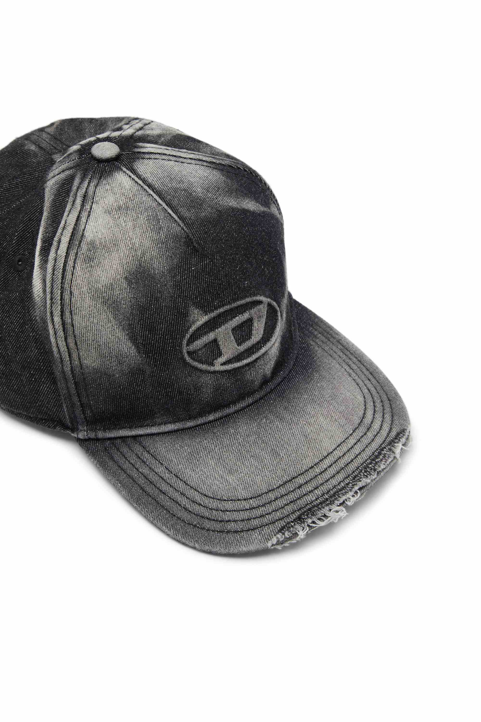 Black Baseball cap in destroyed denim