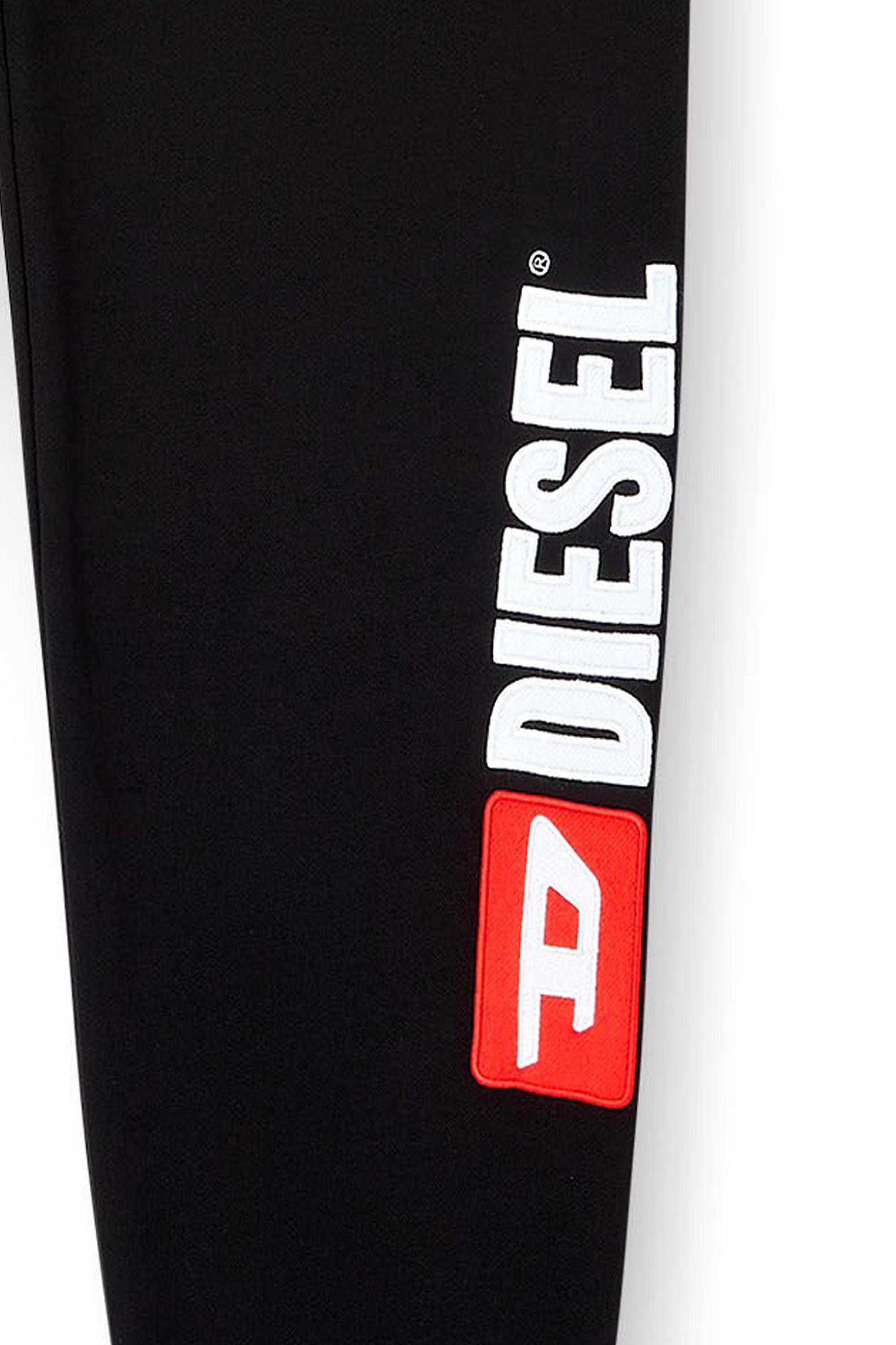 Black Regular Fit Cotton sweatpants with Diesel patch