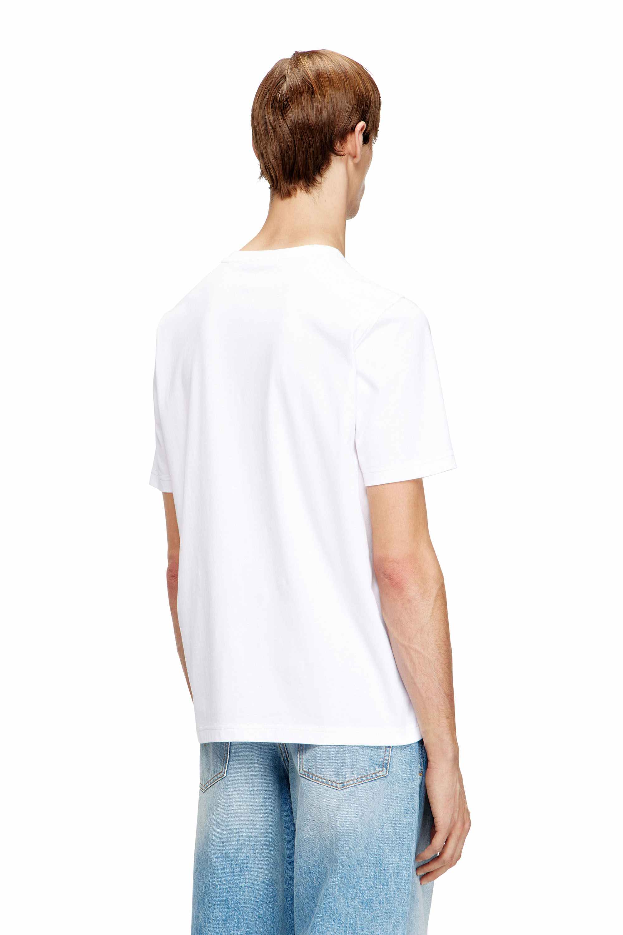 White Regular Fit cotton T-shirt with puff print