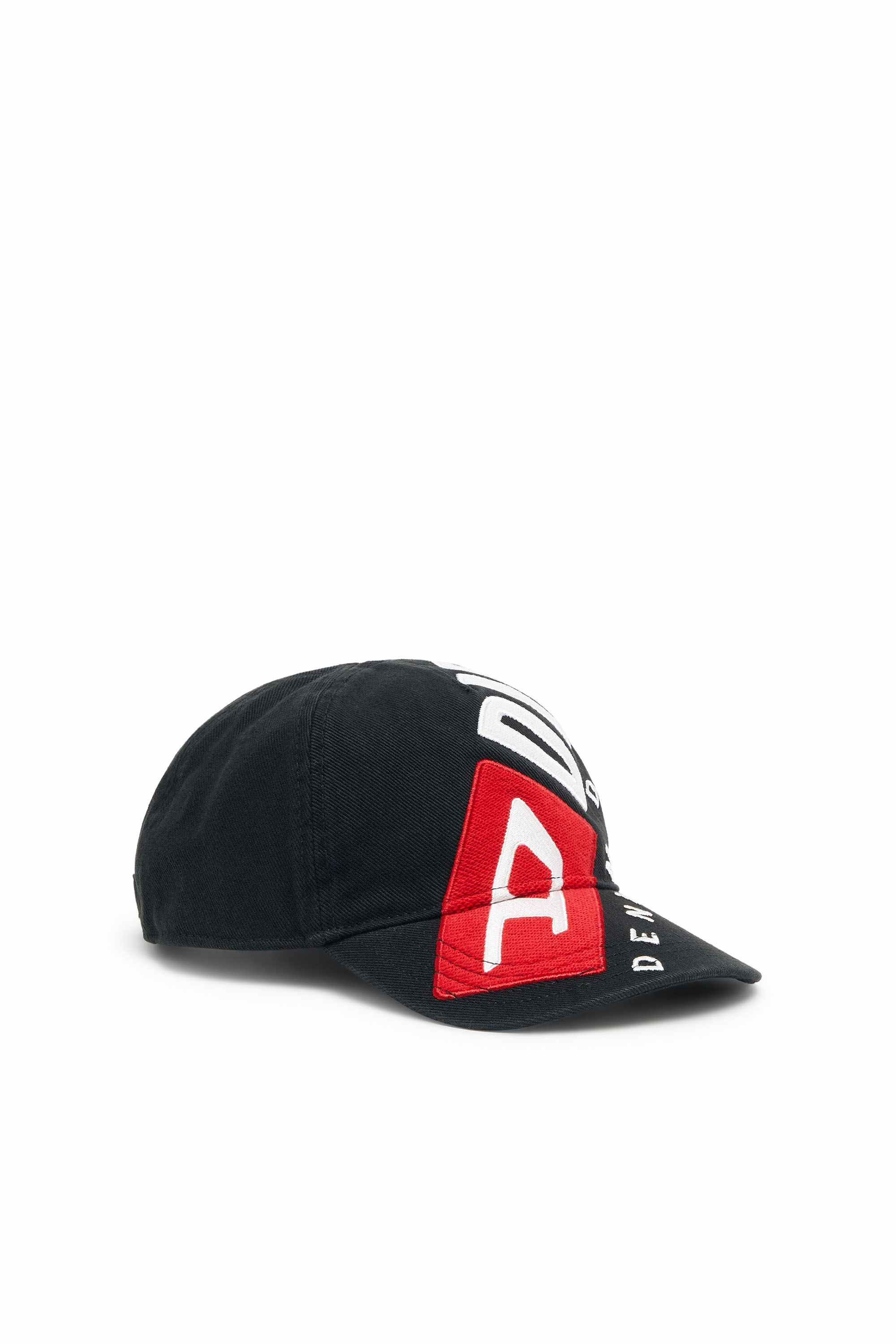 Black Cotton cap with Diesel logo embroidery