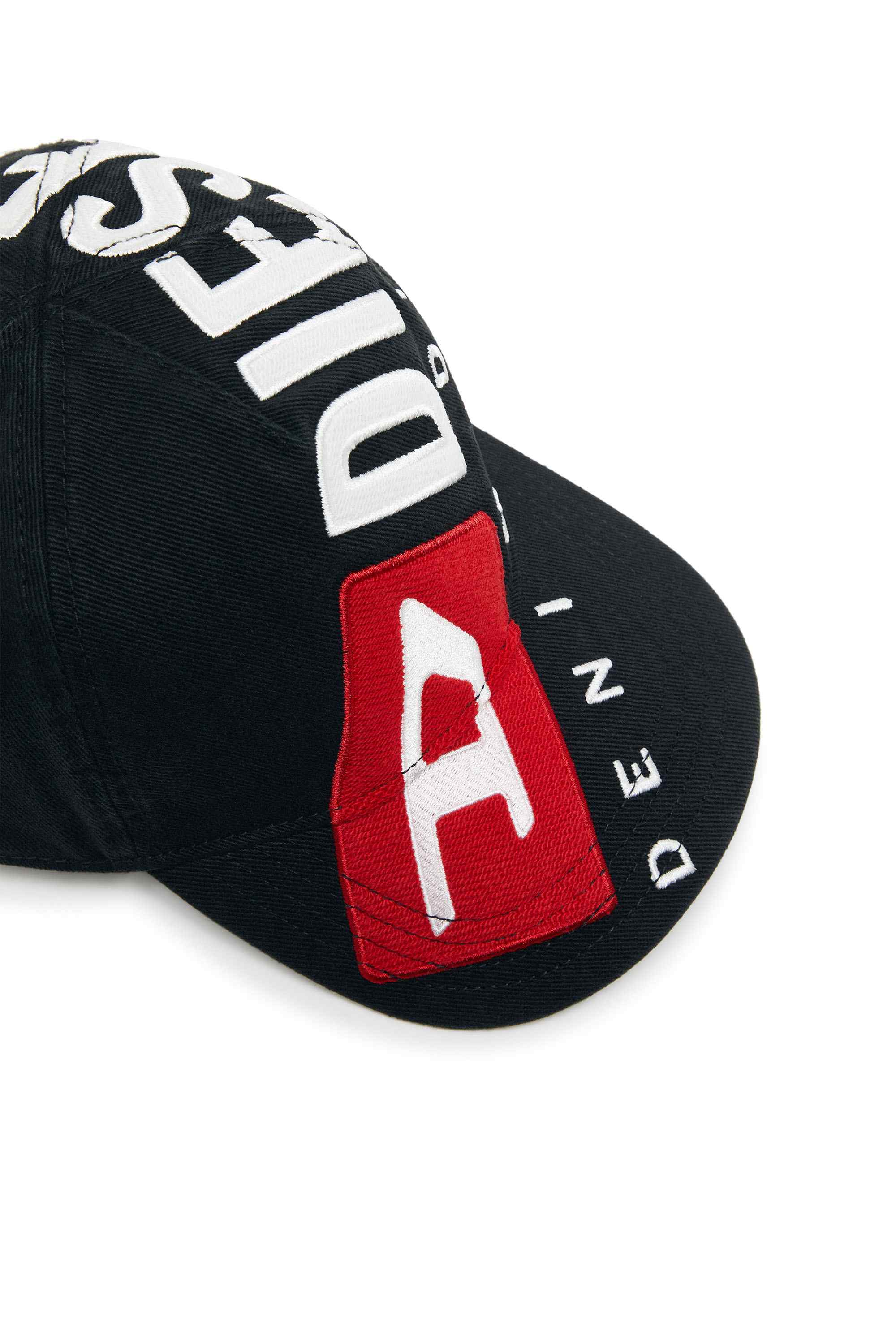 Black Cotton cap with Diesel logo embroidery