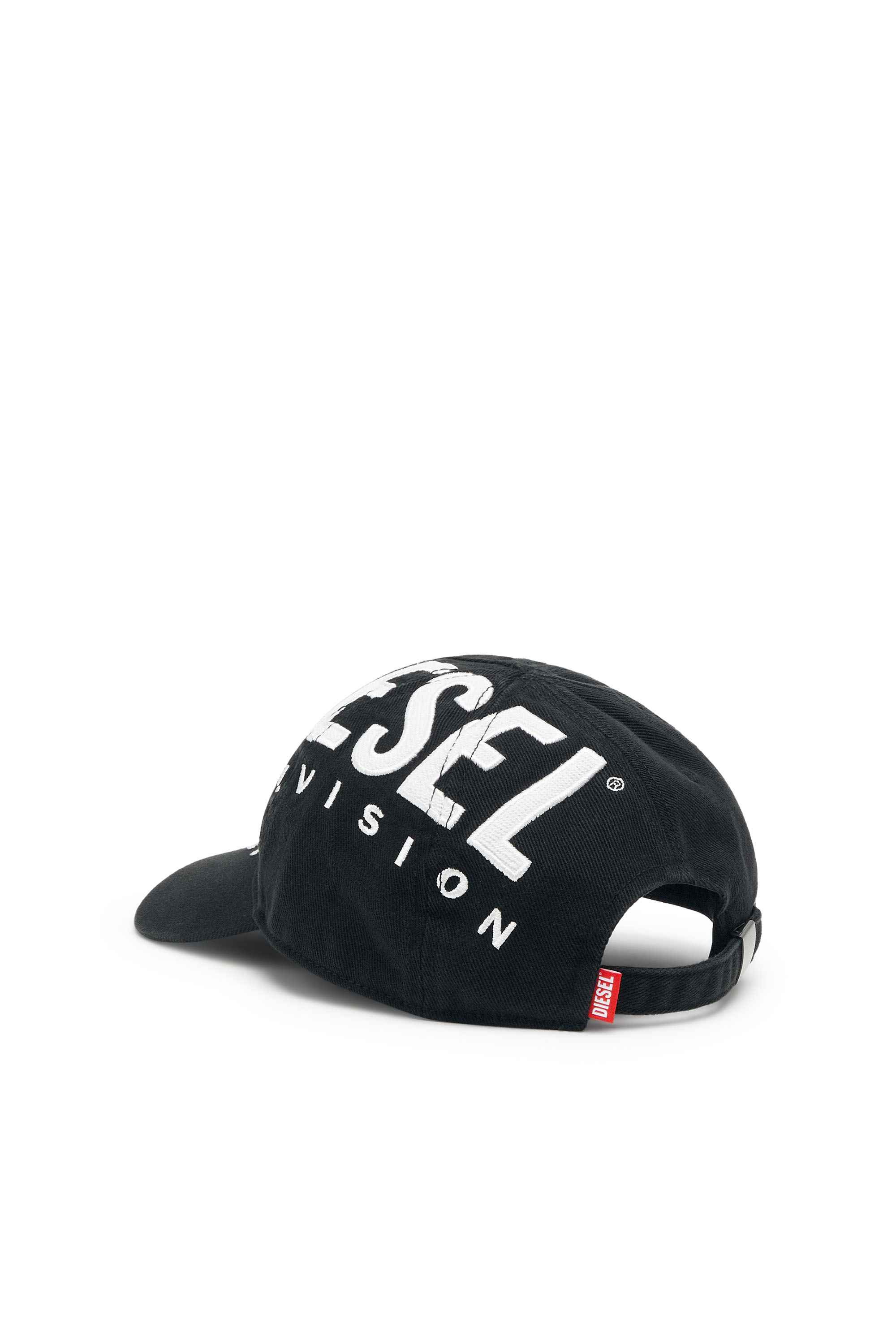 Black Cotton cap with Diesel logo embroidery