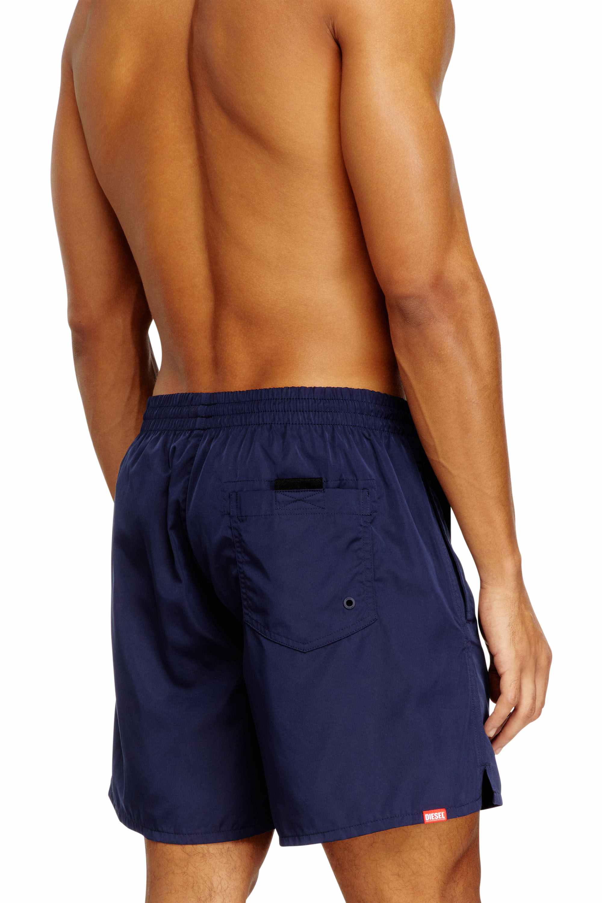 Blue Swim shorts with oversized logo print