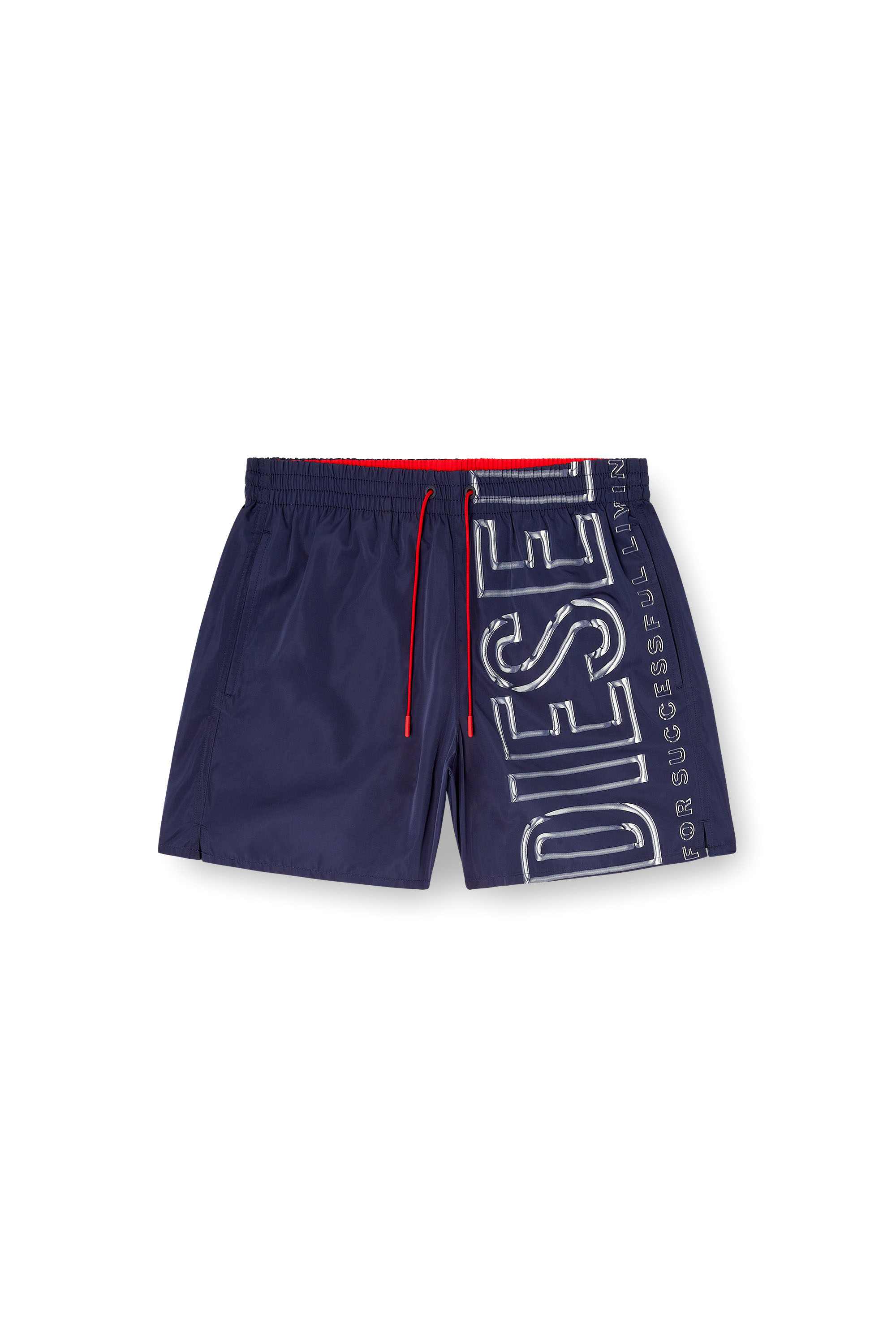 Blue Swim shorts with oversized logo print