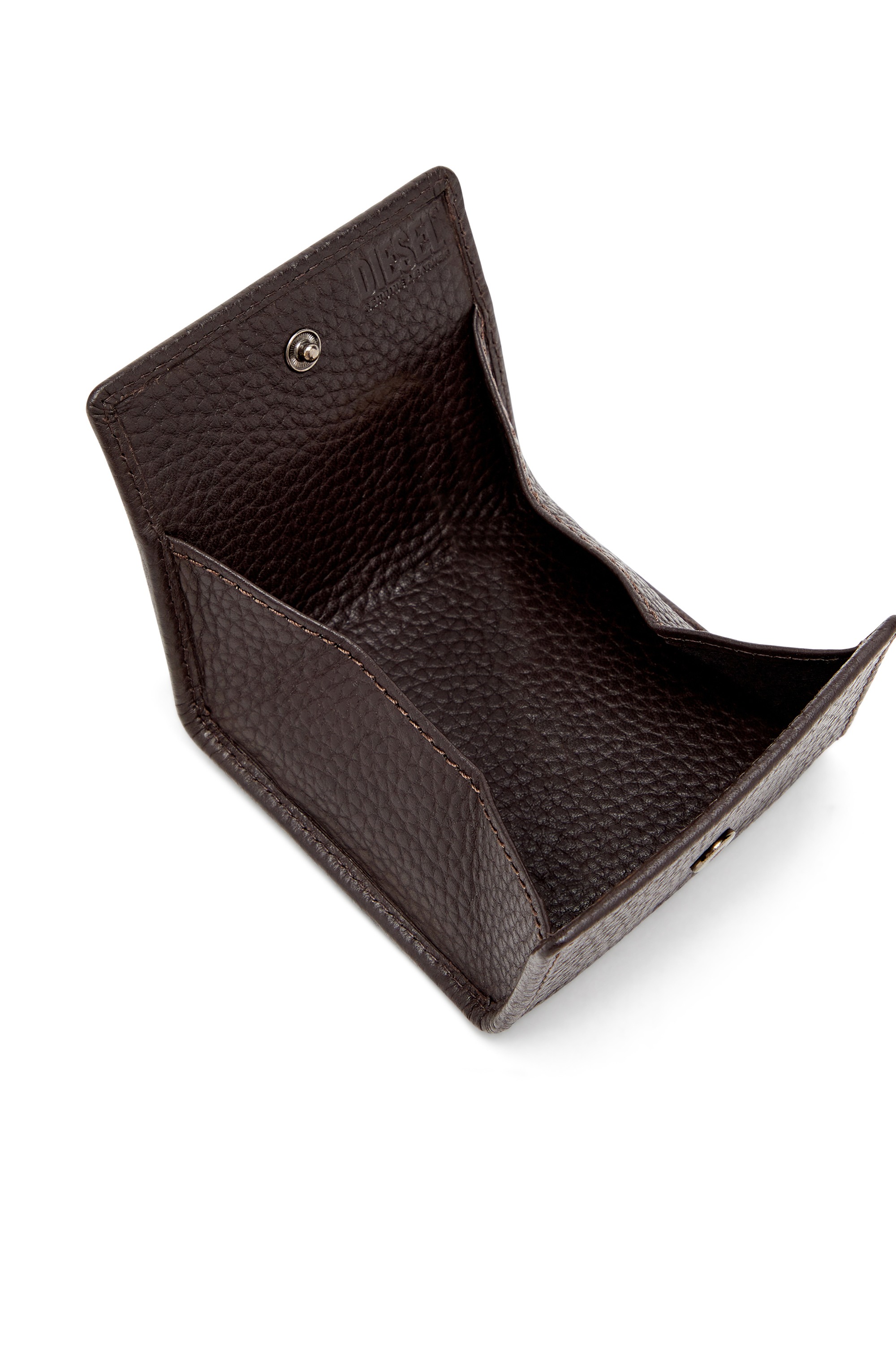 Dark Brown Coin purse in grainy leather