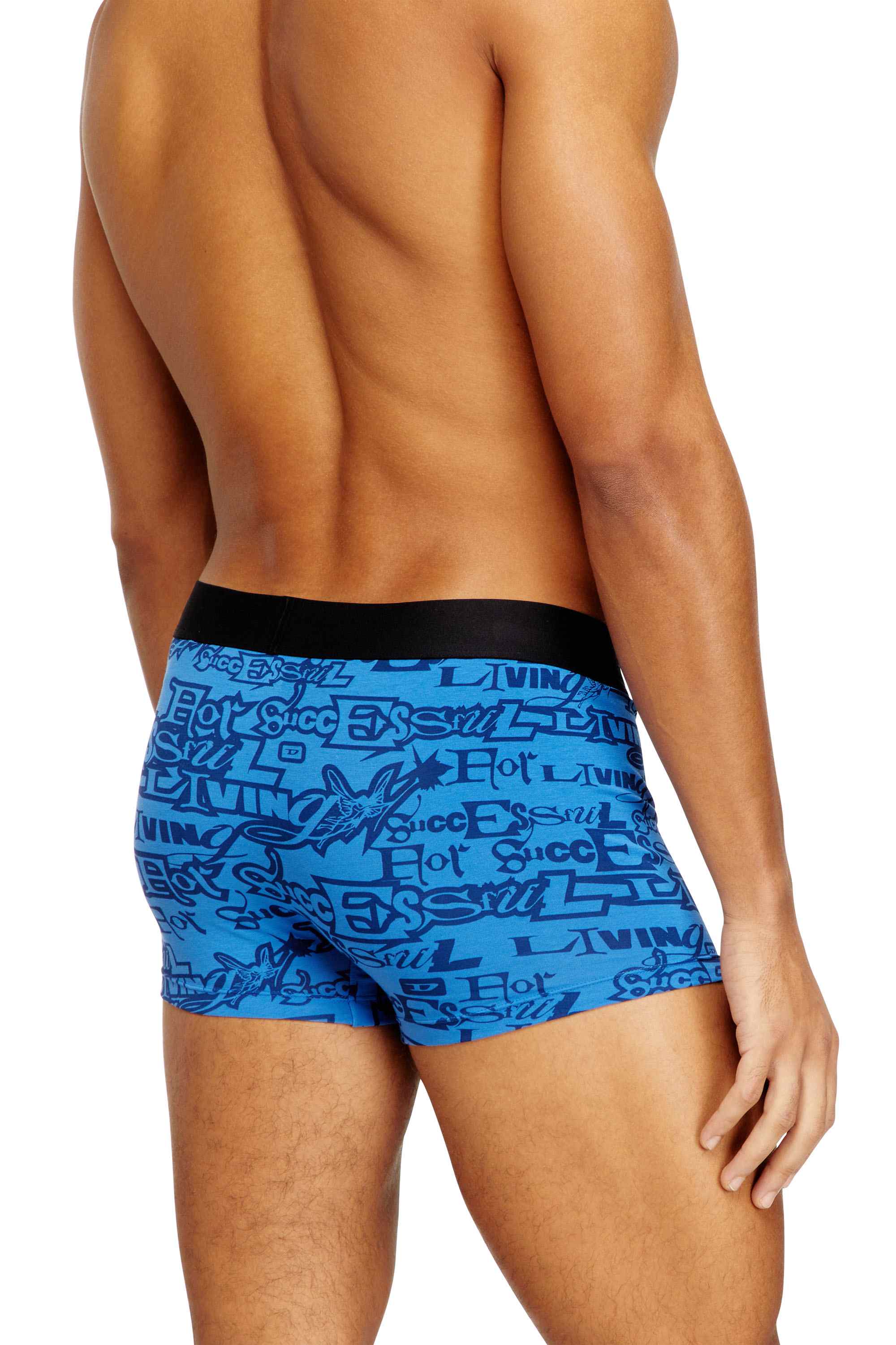 Blue Three-pack cotton trunks with bold logos