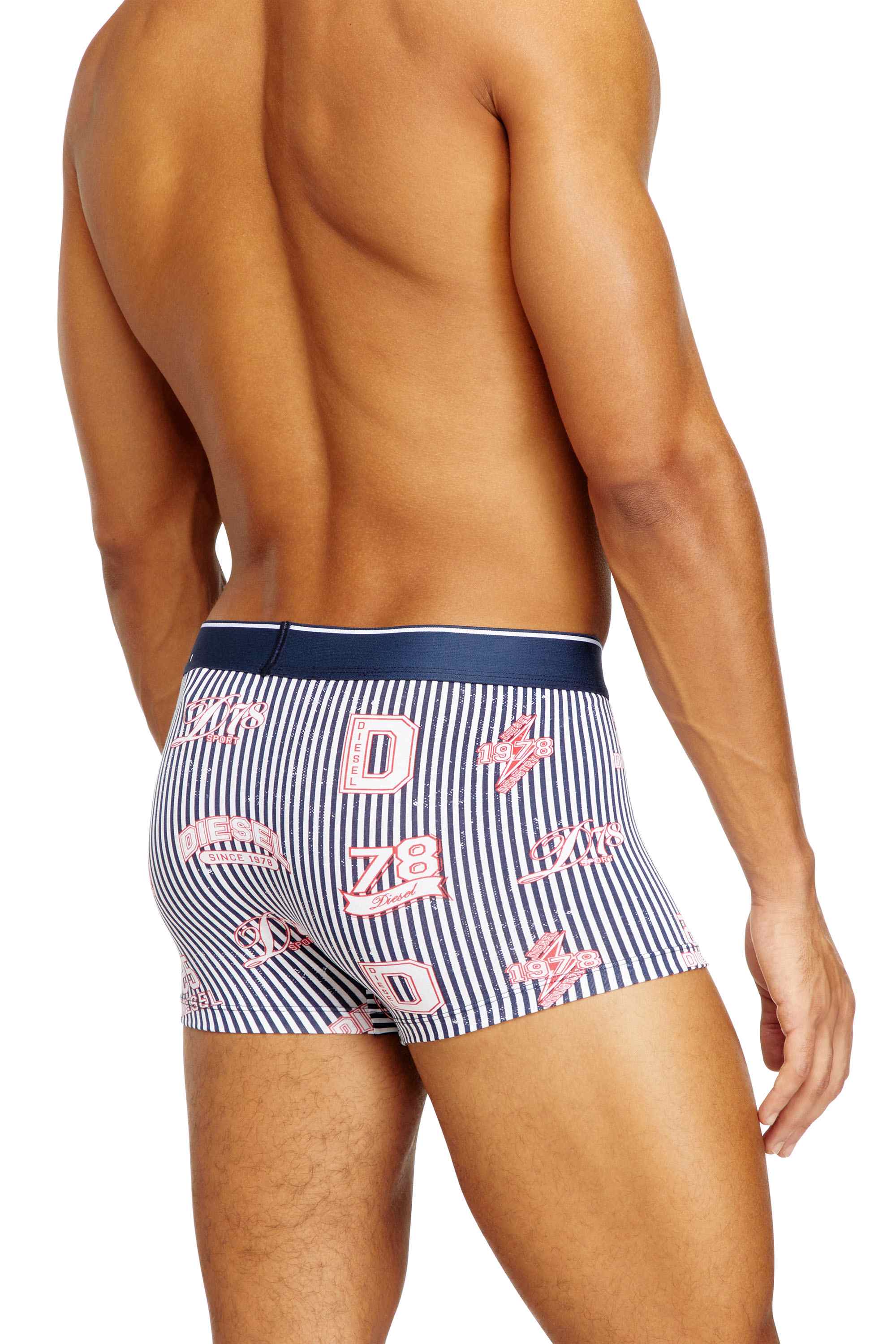 Blue 3-pack of stretch cotton boxers with all-over print