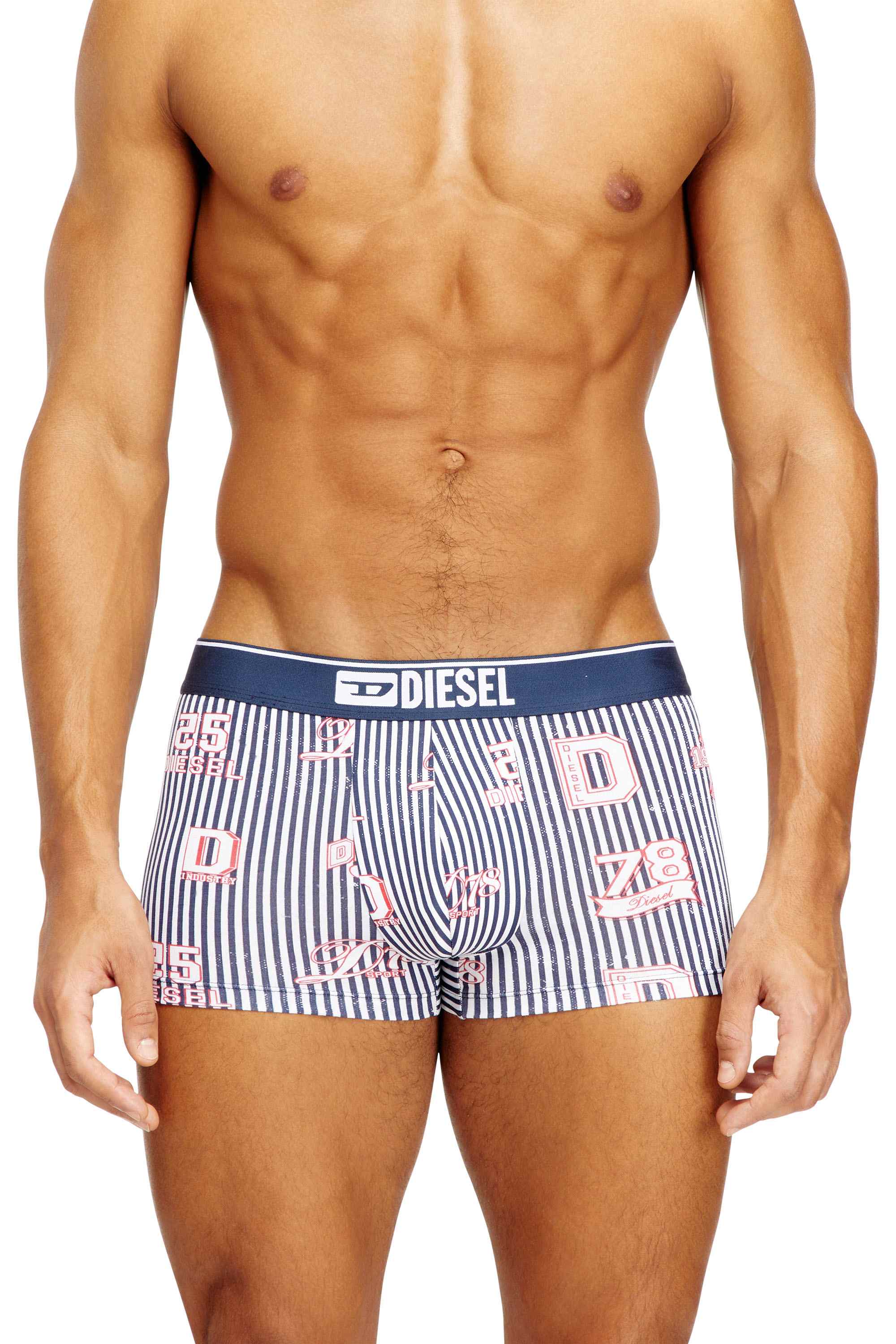 Blue 3-pack of stretch cotton boxers with all-over print