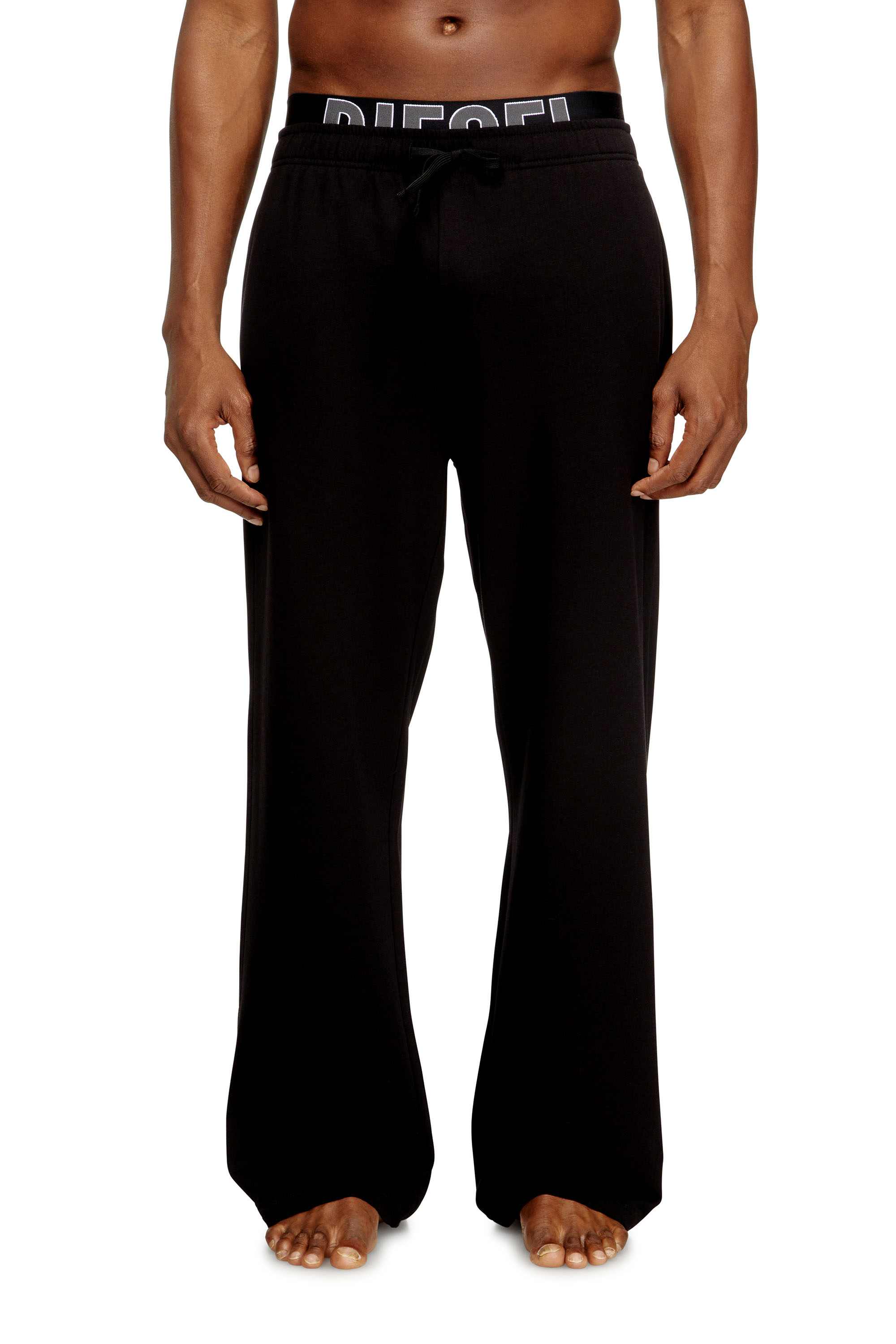 Black Logo-waistband lounge pants in cotton terry
