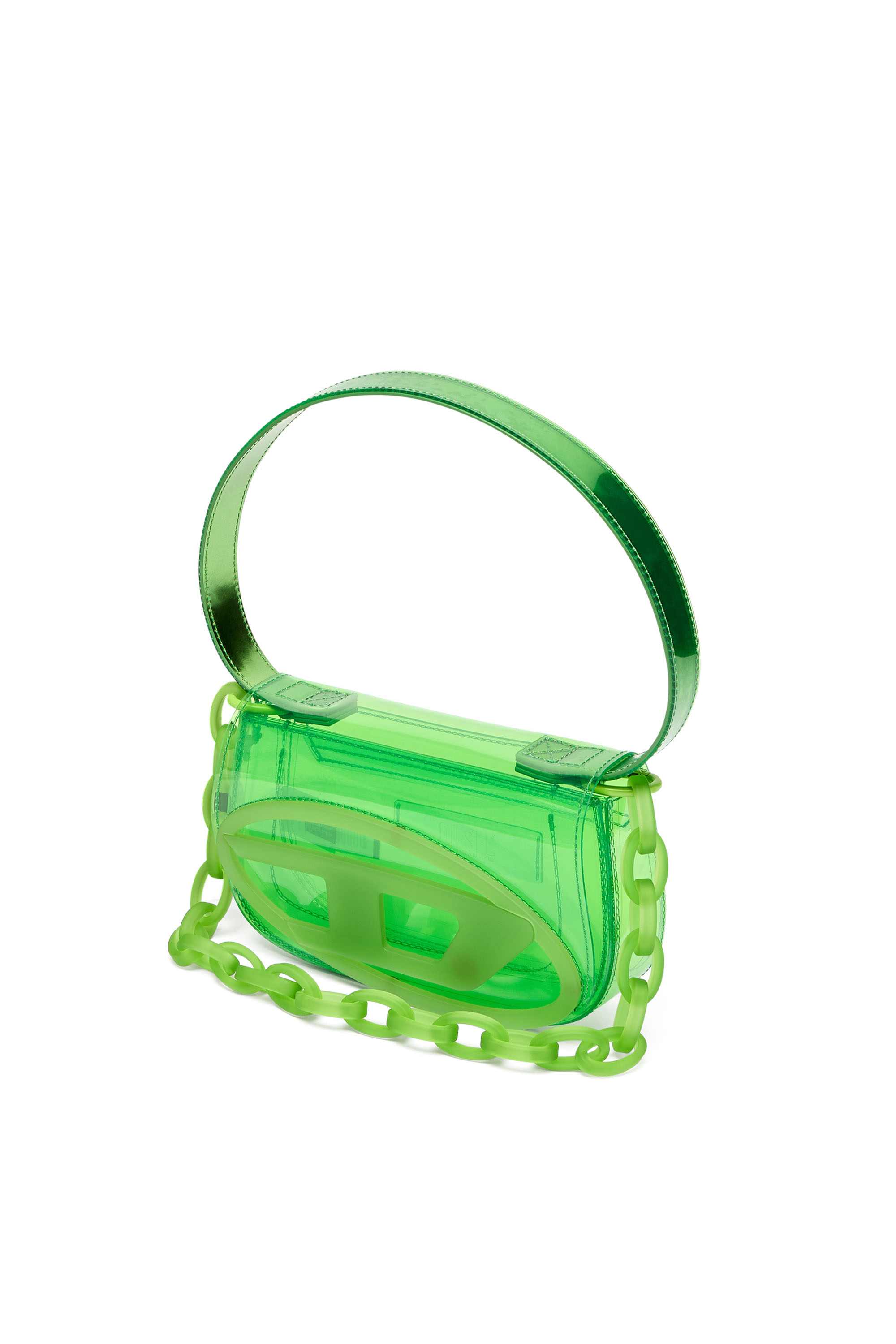 Green 1DR-Iconic shoulder bag in transparent TPU