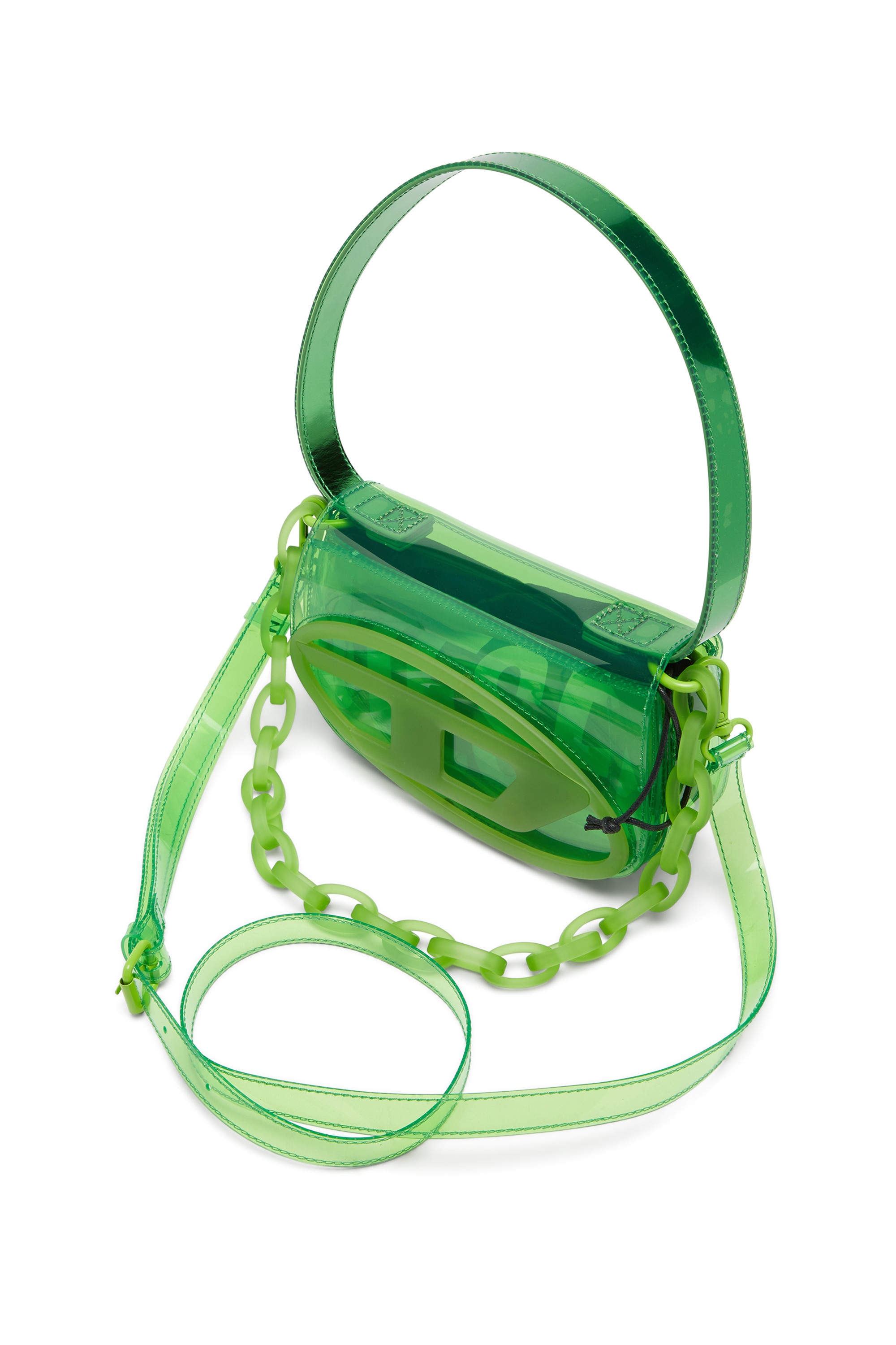 Green 1DR-Iconic shoulder bag in transparent TPU