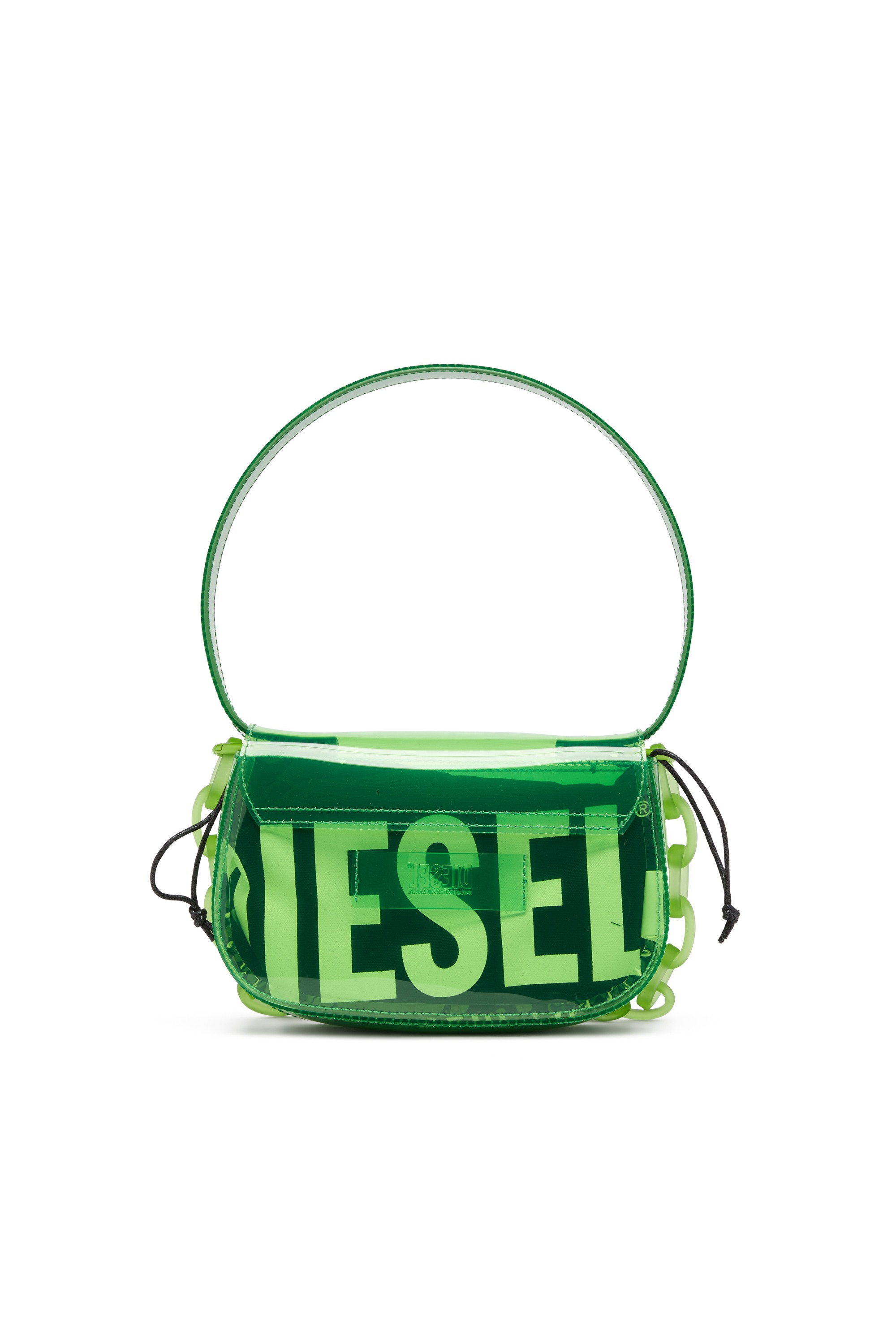 Green 1DR-Iconic shoulder bag in transparent TPU