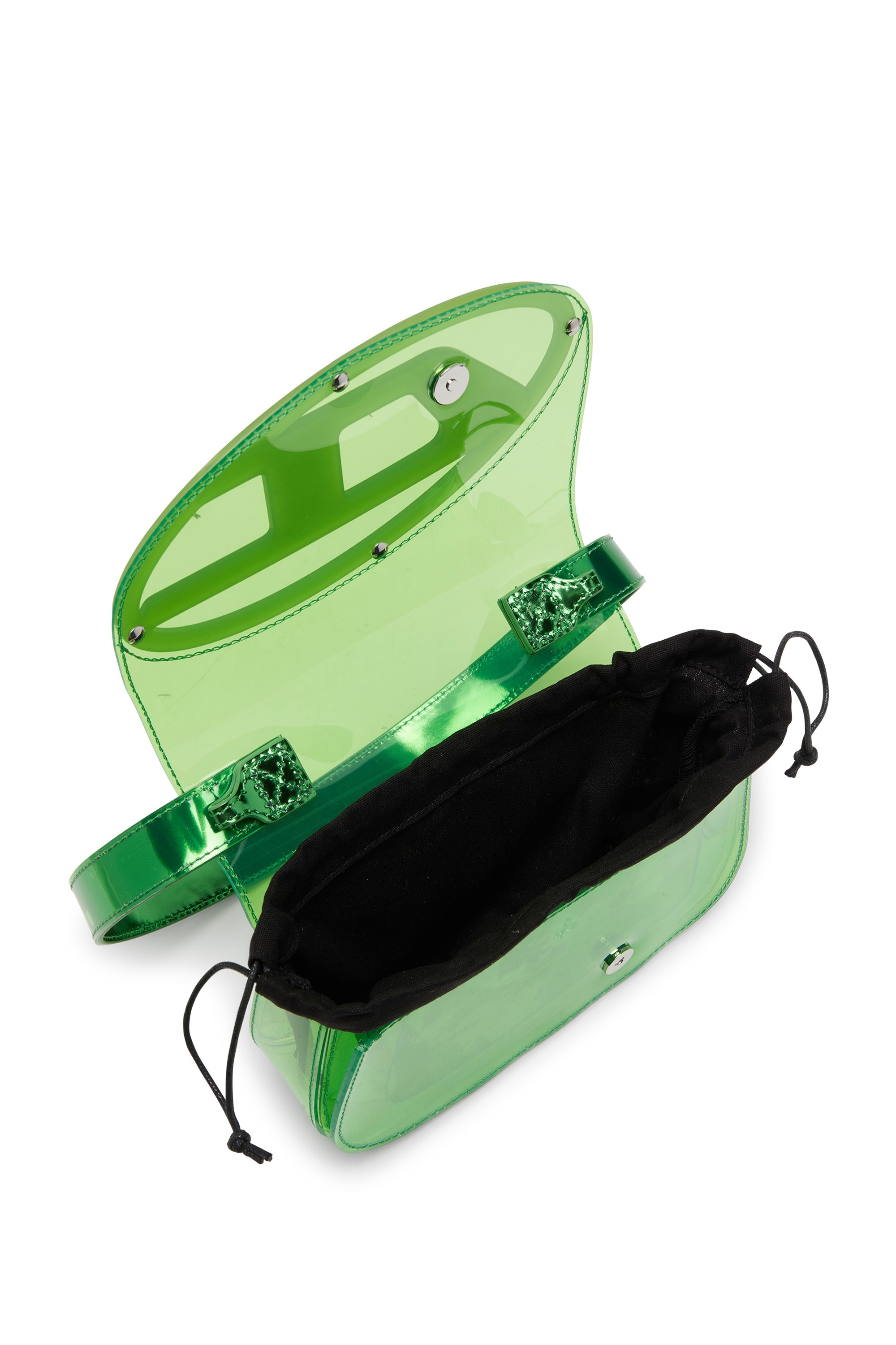 Green 1DR-Iconic shoulder bag in transparent TPU