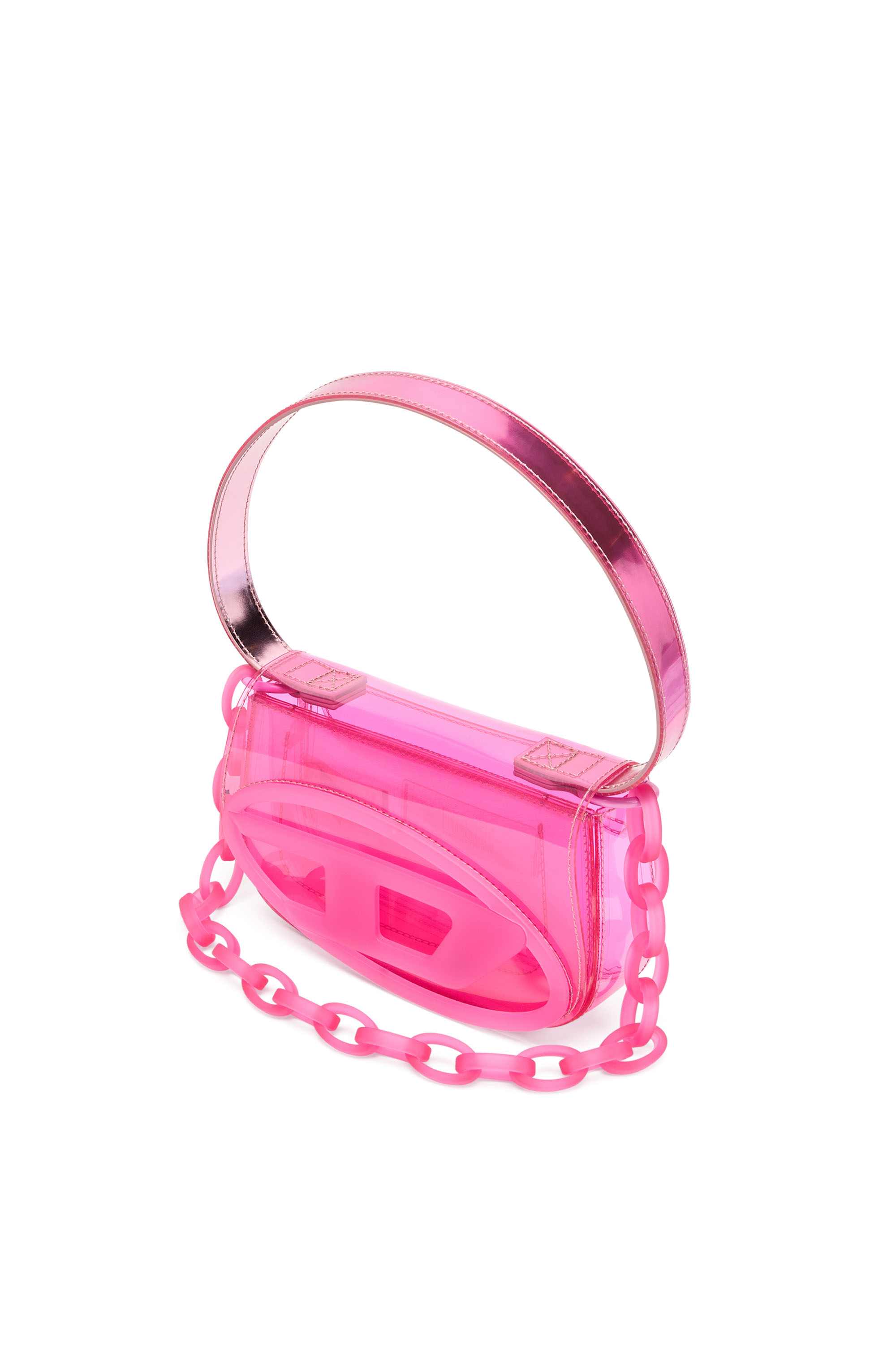 Pink 1DR-Iconic shoulder bag in transparent TPU