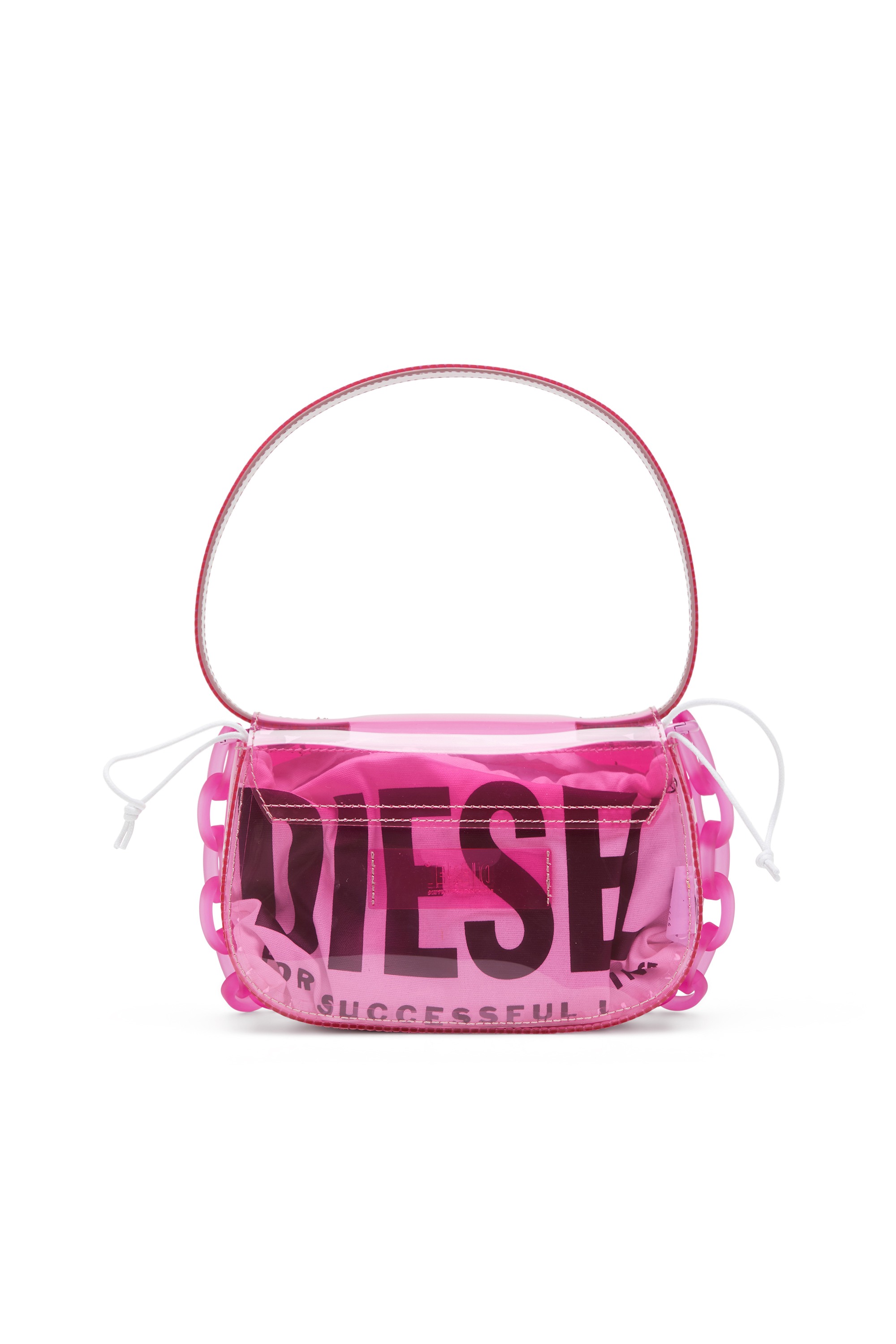 Pink 1DR-Iconic shoulder bag in transparent TPU