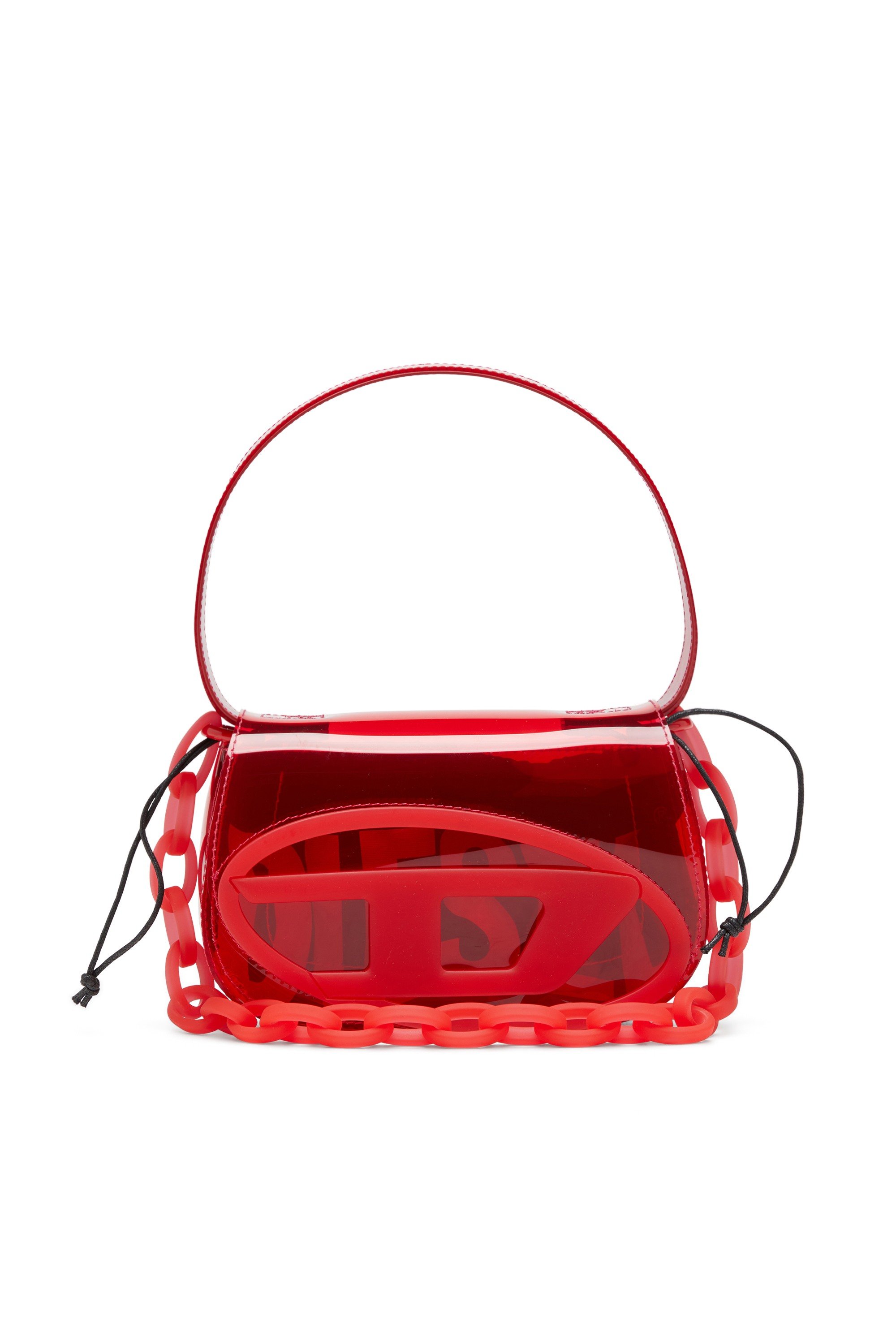 Red 1DR-Iconic shoulder bag in transparent TPU