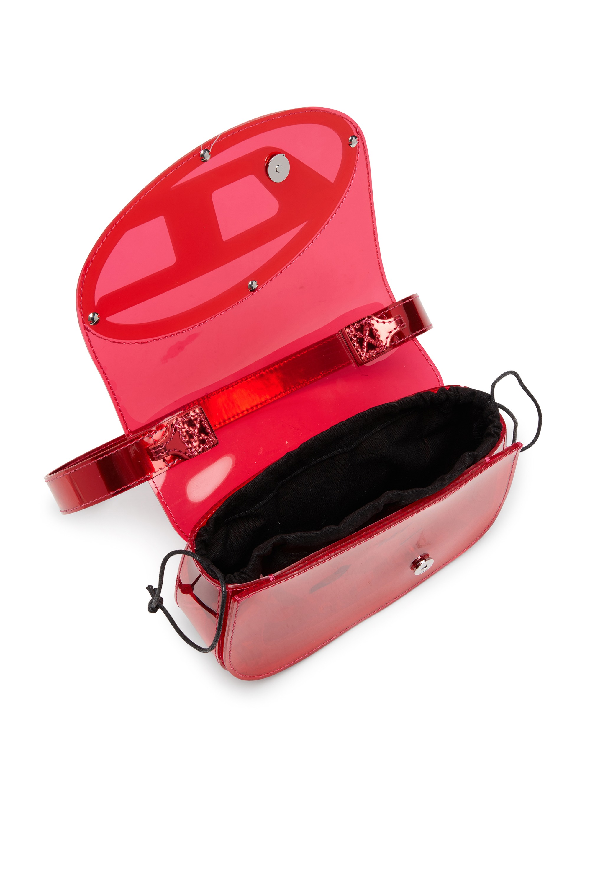 Red 1DR-Iconic shoulder bag in transparent TPU