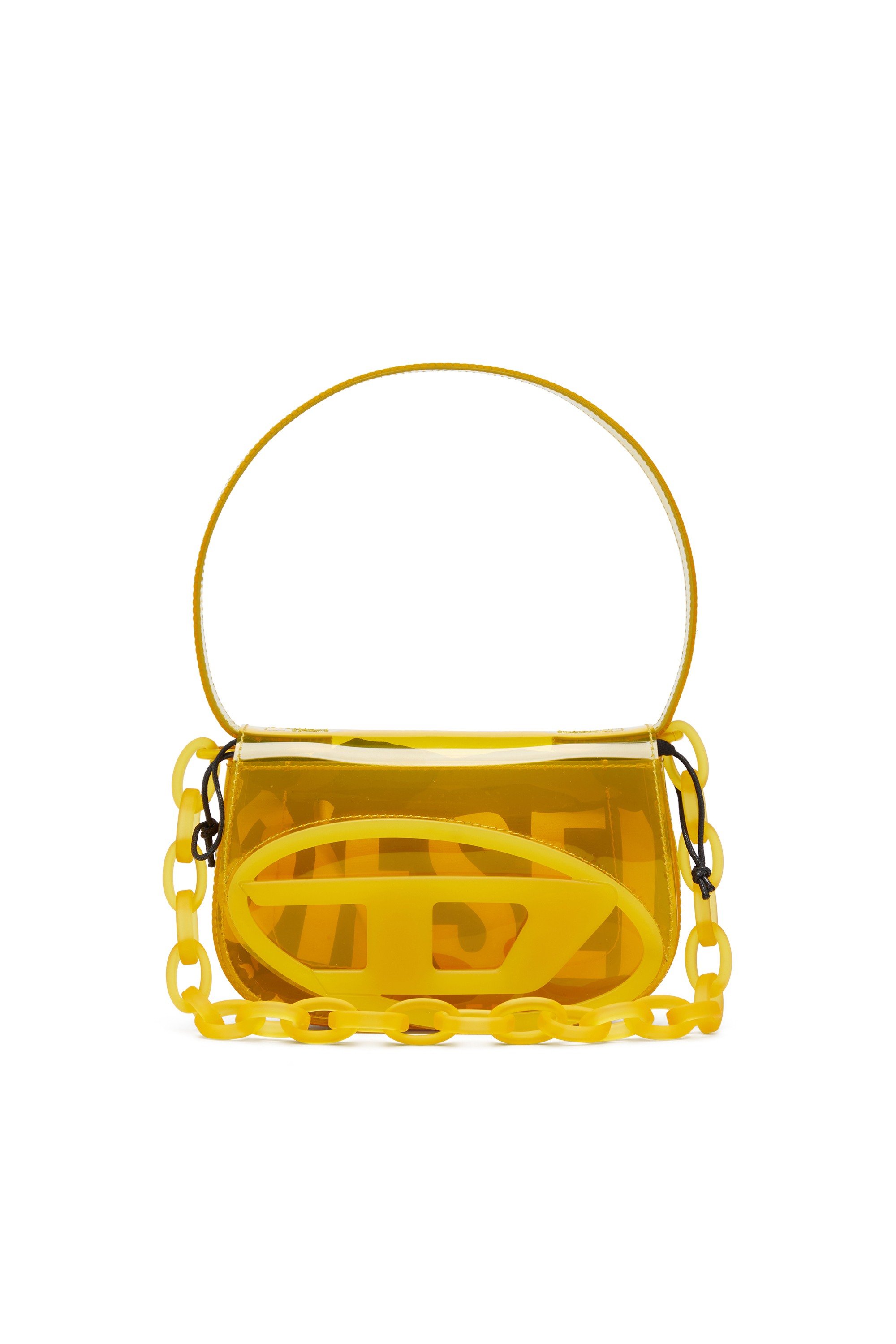Yellow 1DR-Iconic shoulder bag in transparent TPU