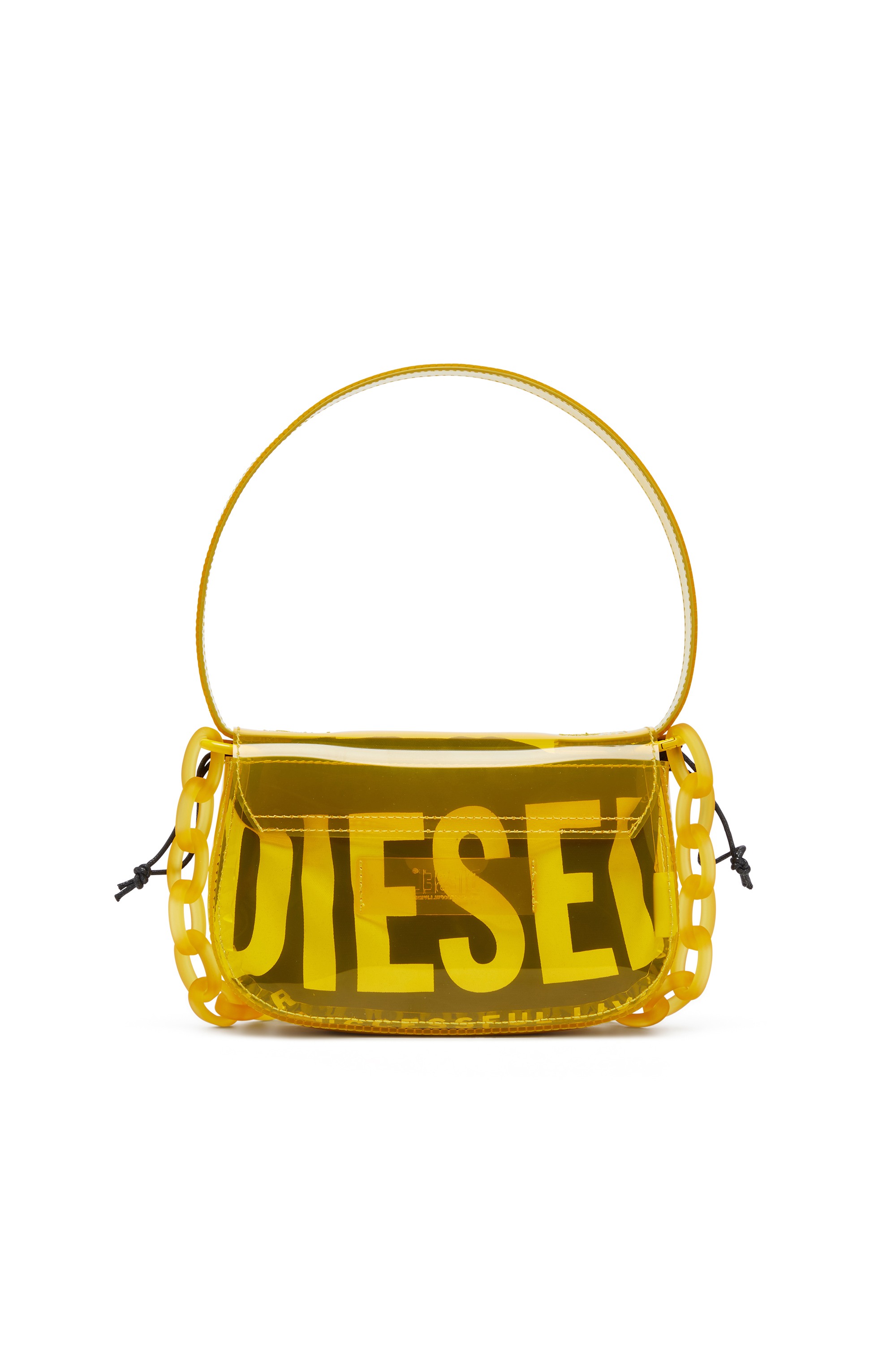 Yellow 1DR-Iconic shoulder bag in transparent TPU