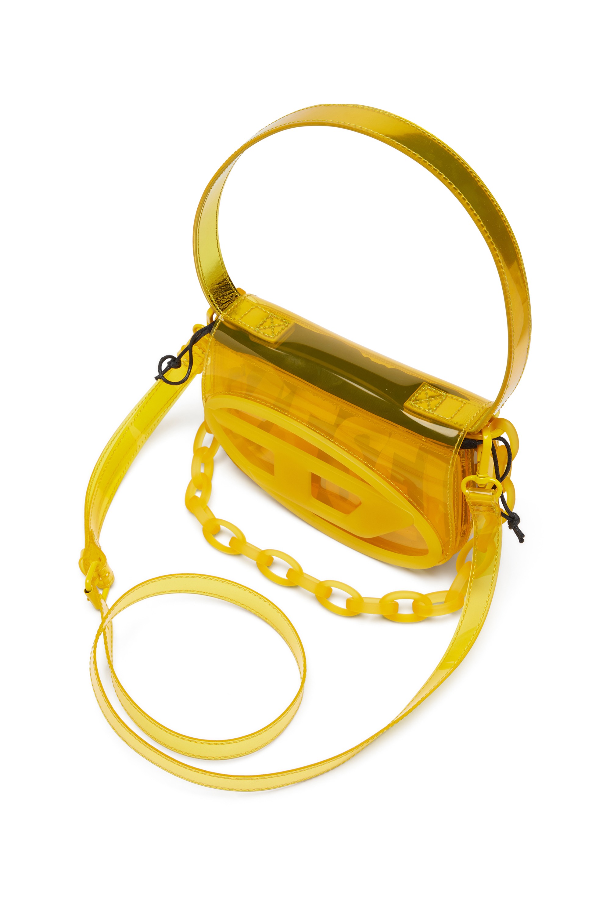 Yellow 1DR-Iconic shoulder bag in transparent TPU