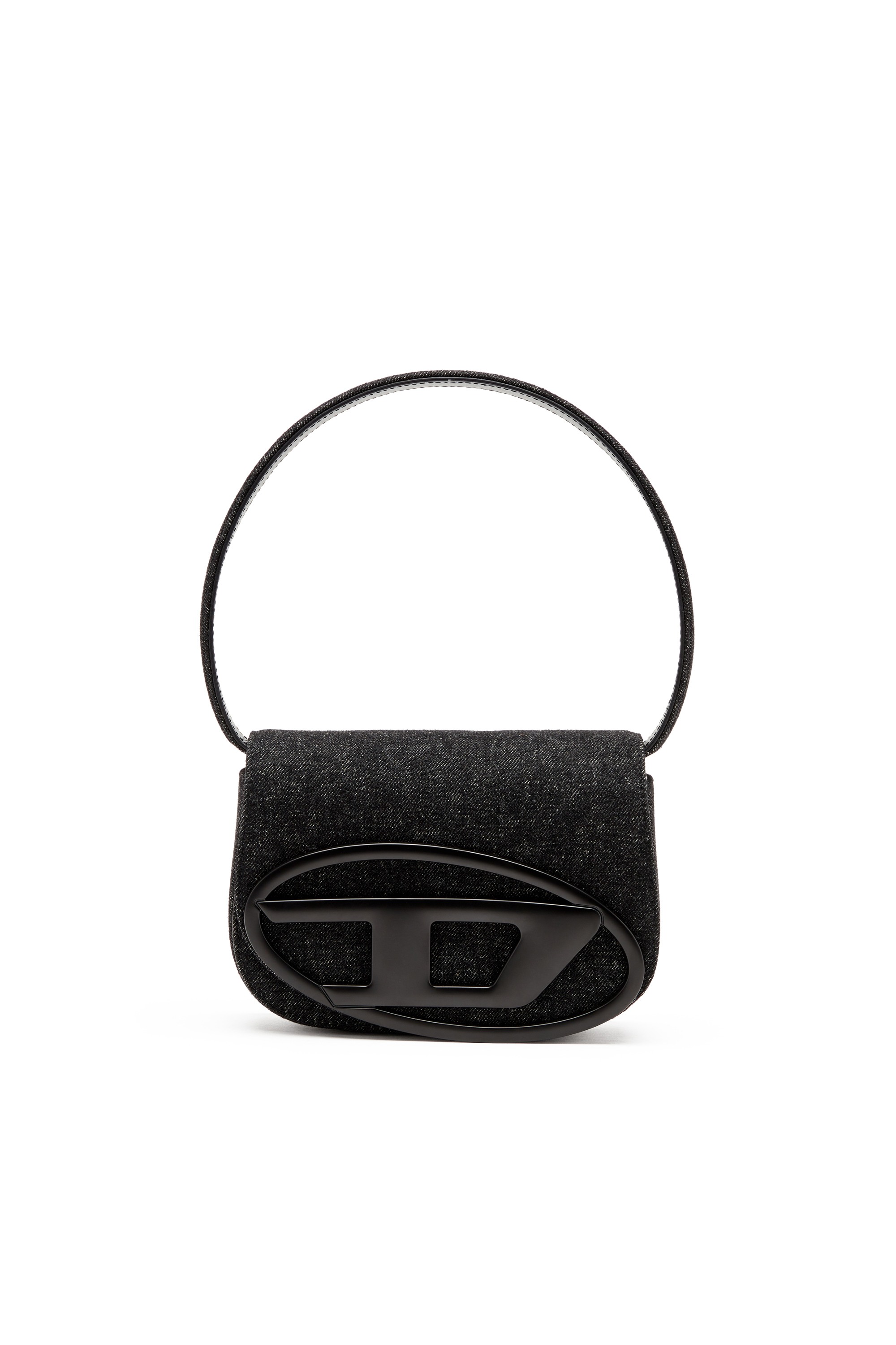 Black 1DR-Iconic shoulder bag in washed denim