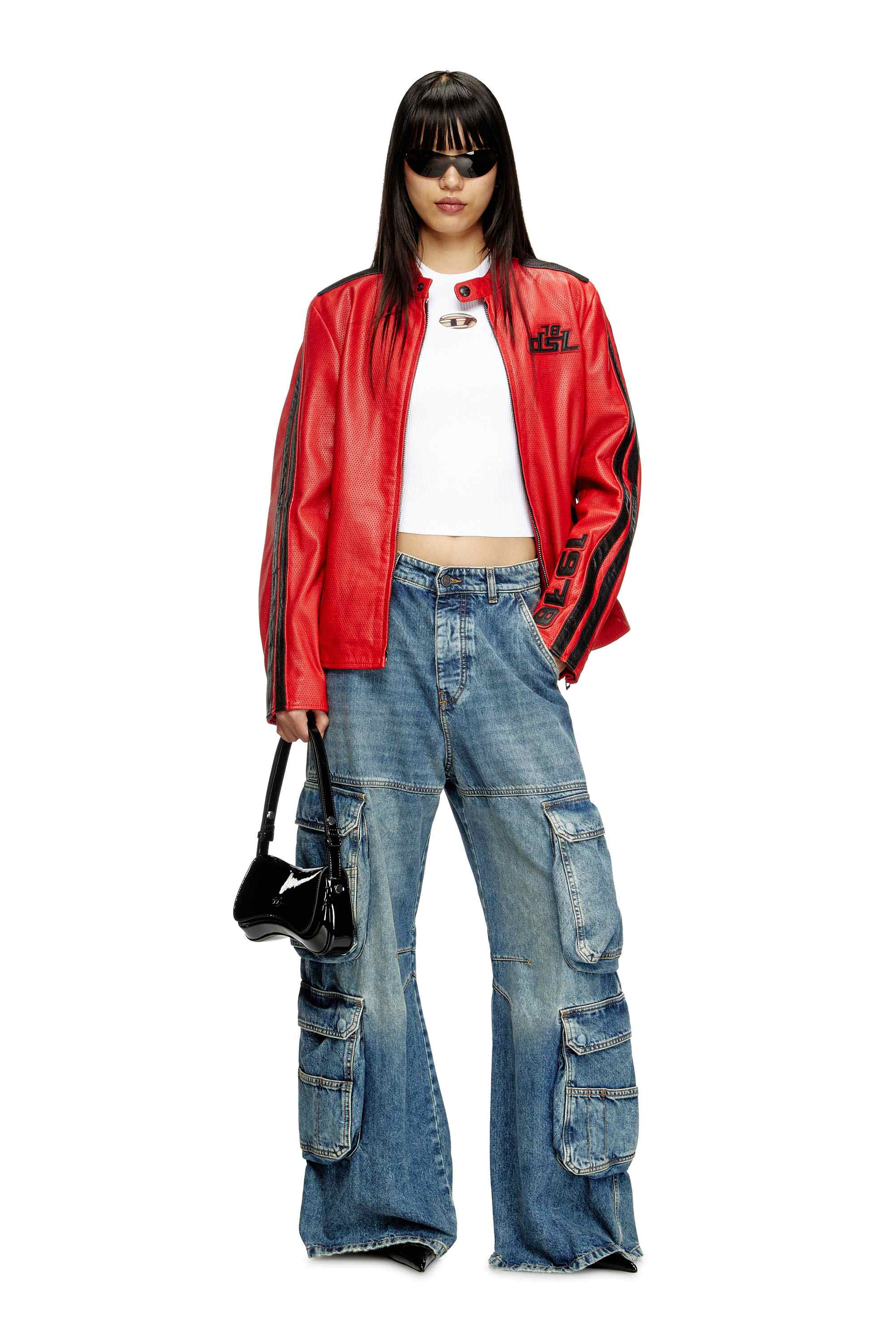 Black Play-Clutch in glossy PU