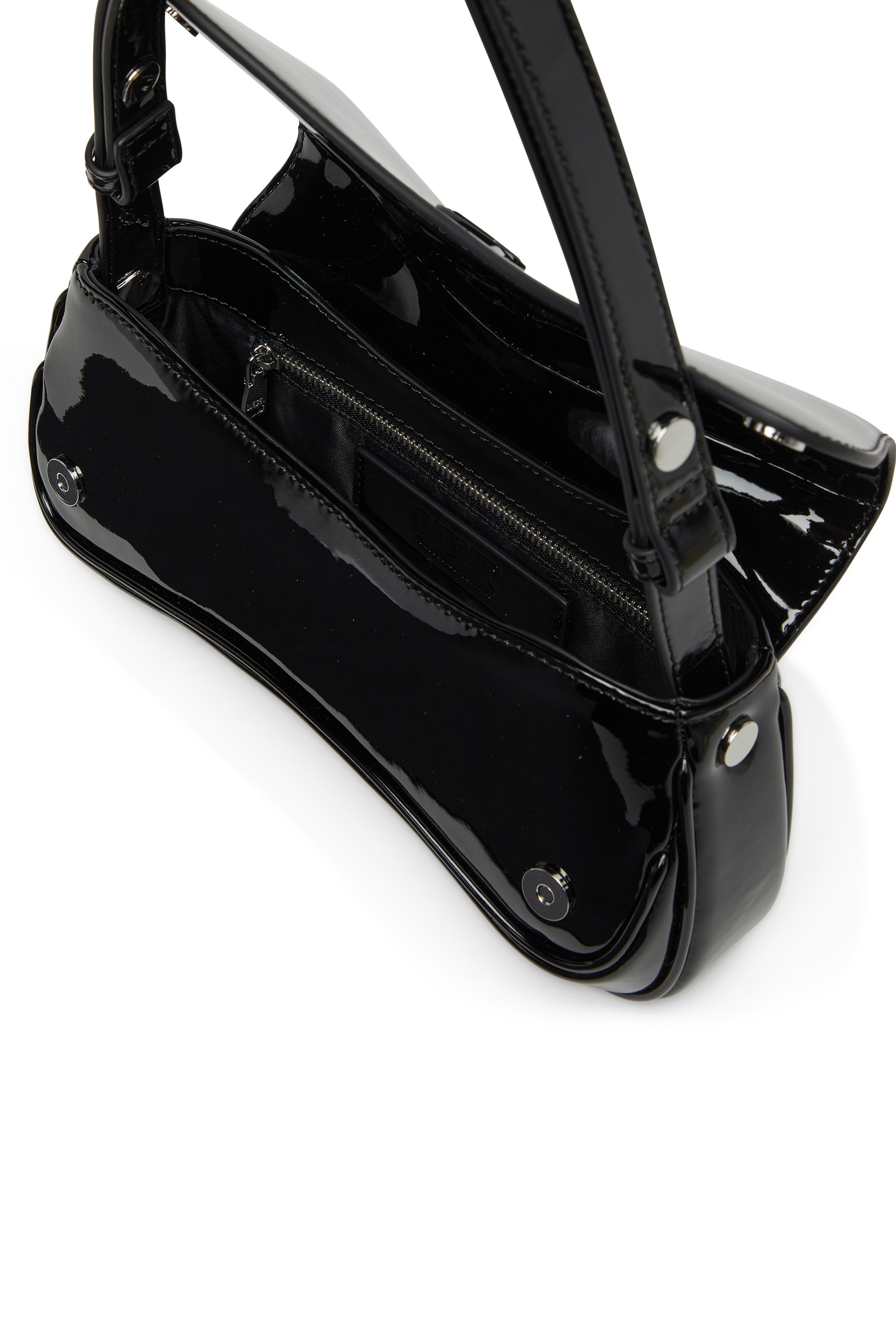 Black Play-Clutch in glossy PU