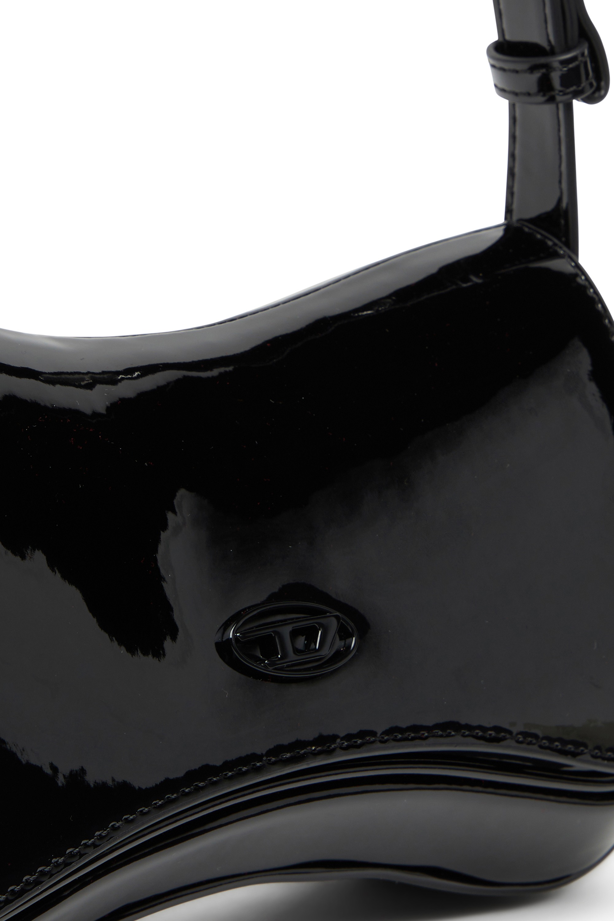 Black Play-Clutch in glossy PU