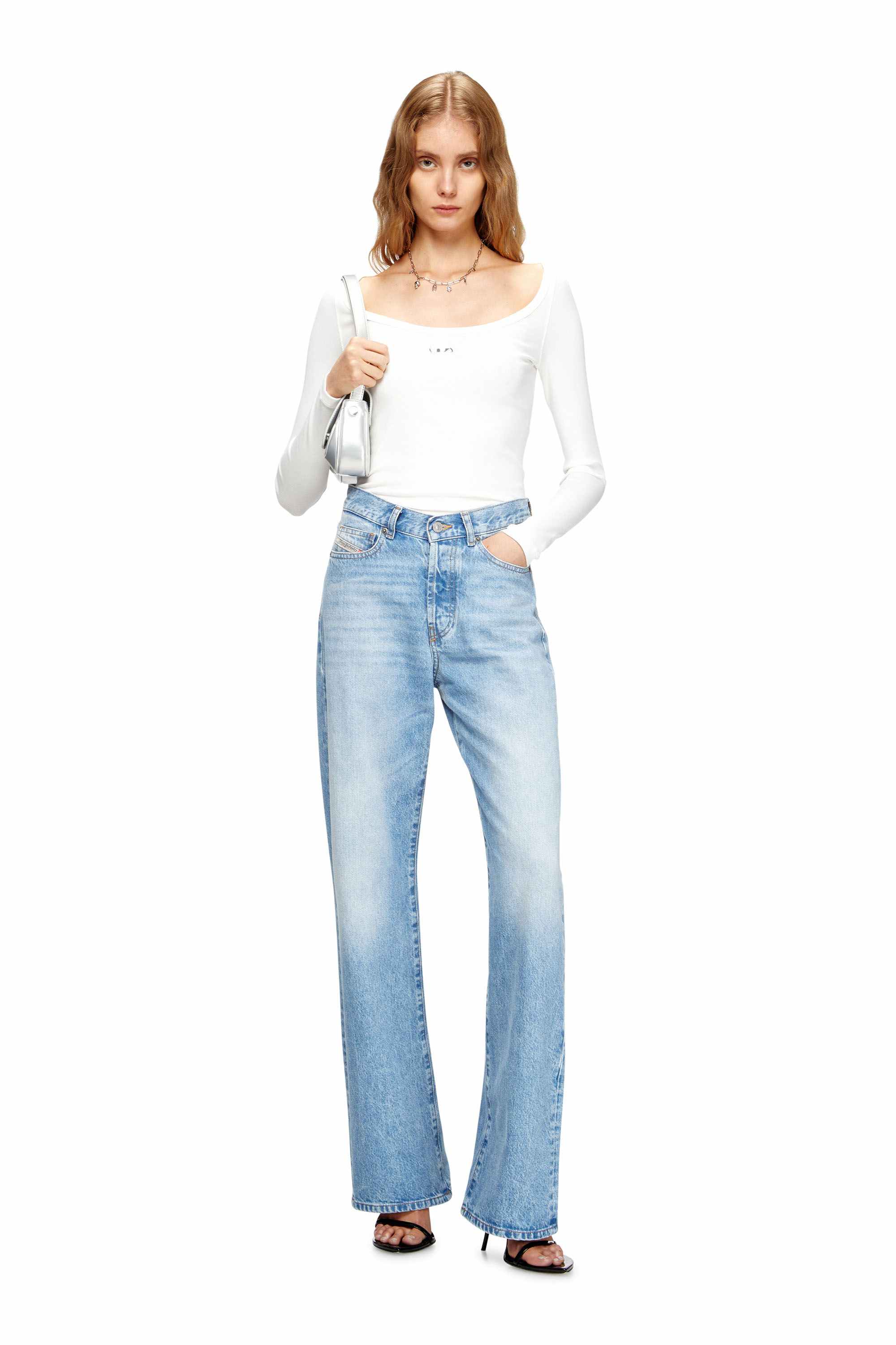 Silver Play-Clutch in metallic PU