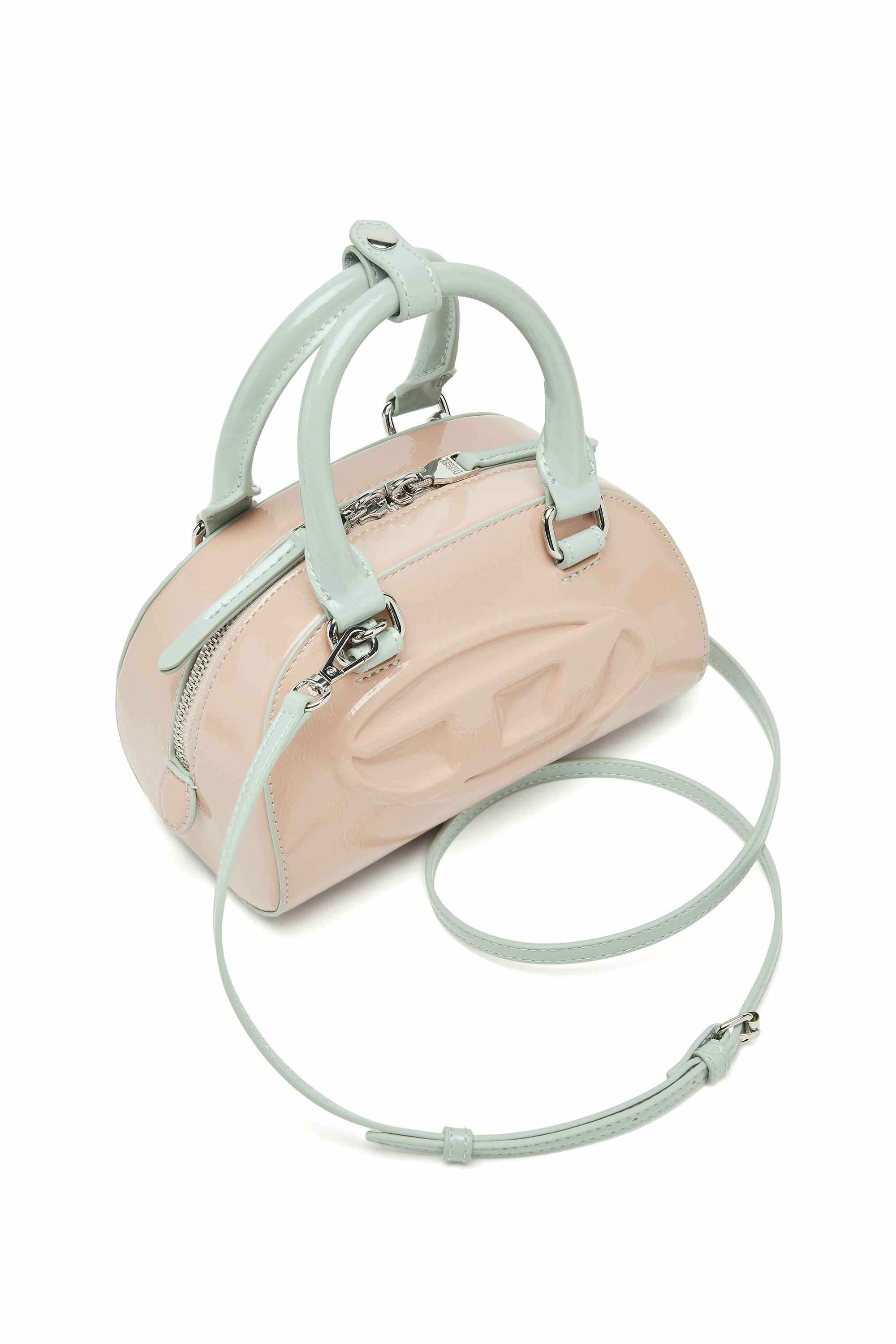 Pink 1DR Dome-Mini bowling bag with naplak effect