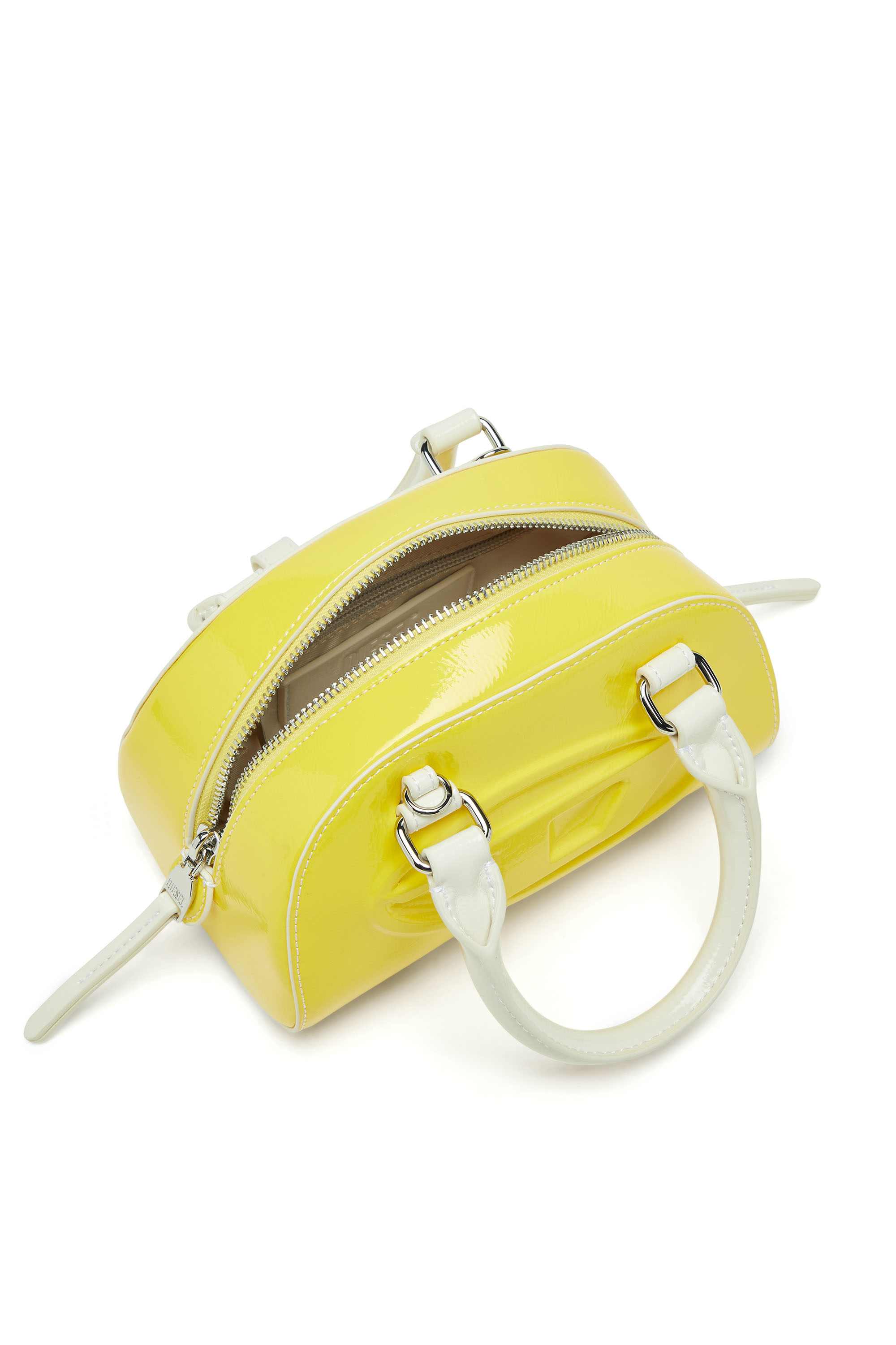 Yellow 1DR Dome-Mini bowling bag with naplak effect