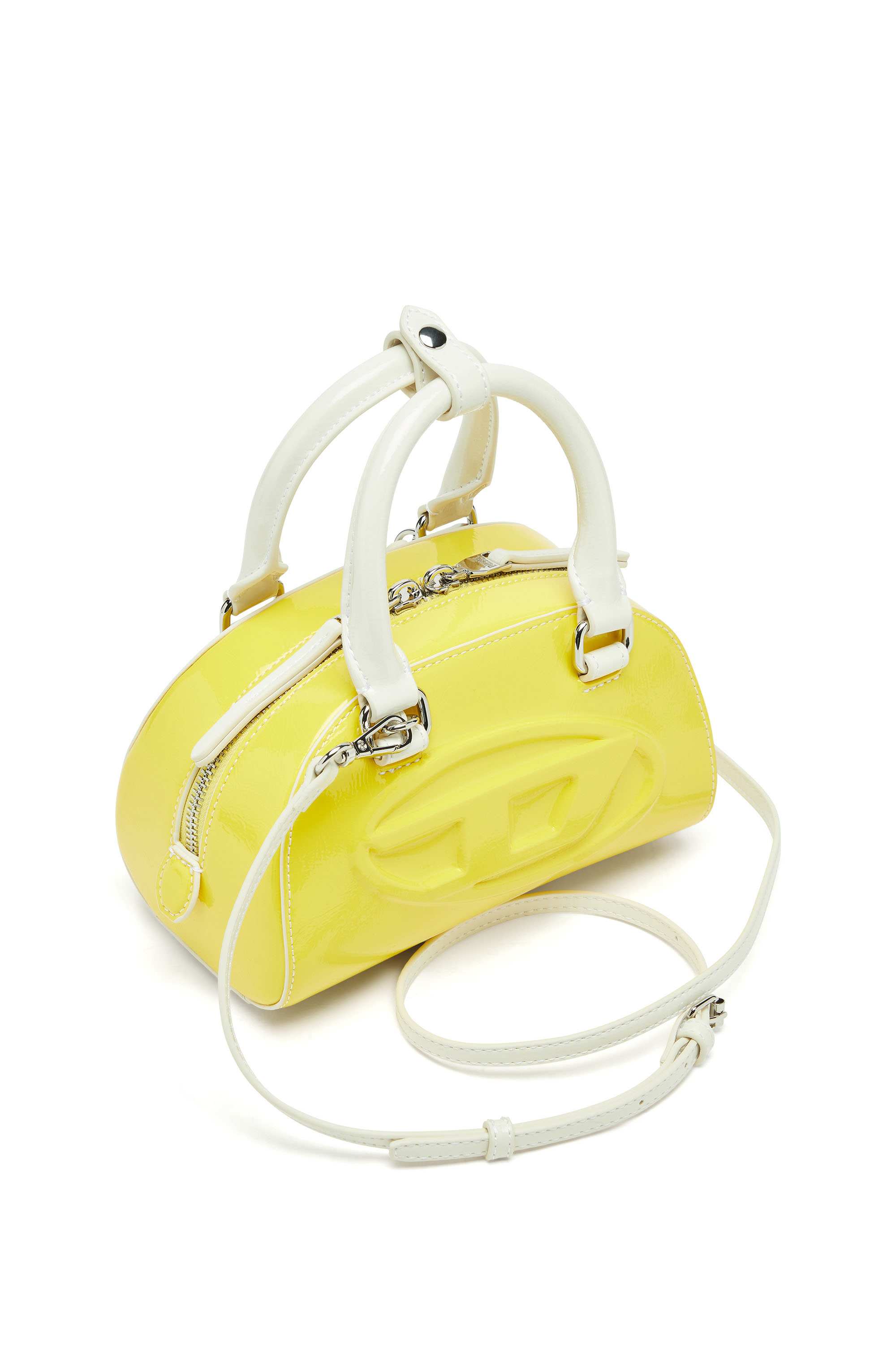 Yellow 1DR Dome-Mini bowling bag with naplak effect