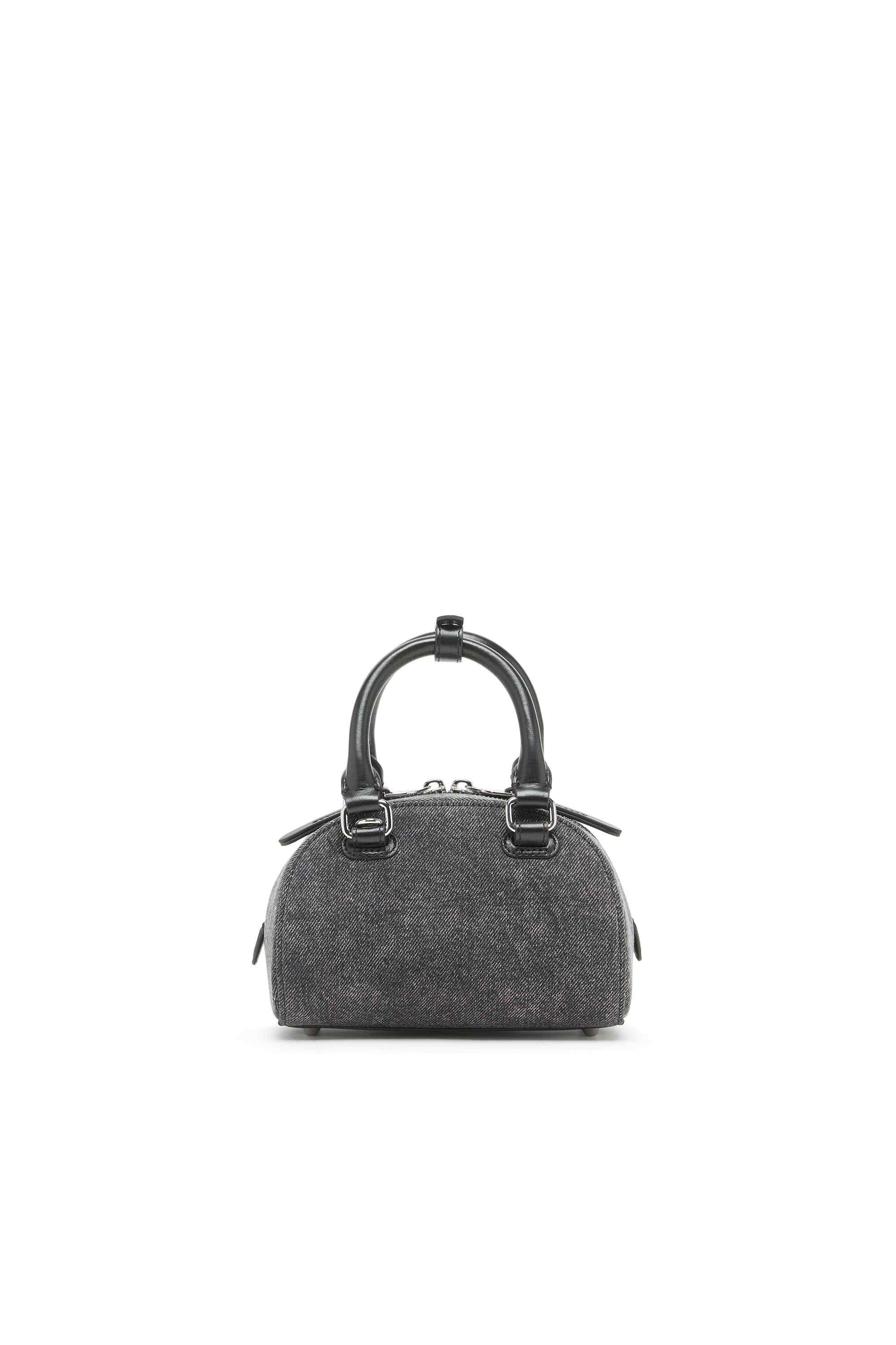 Grey 1DR Dome-Mini bowling bag in washed denim