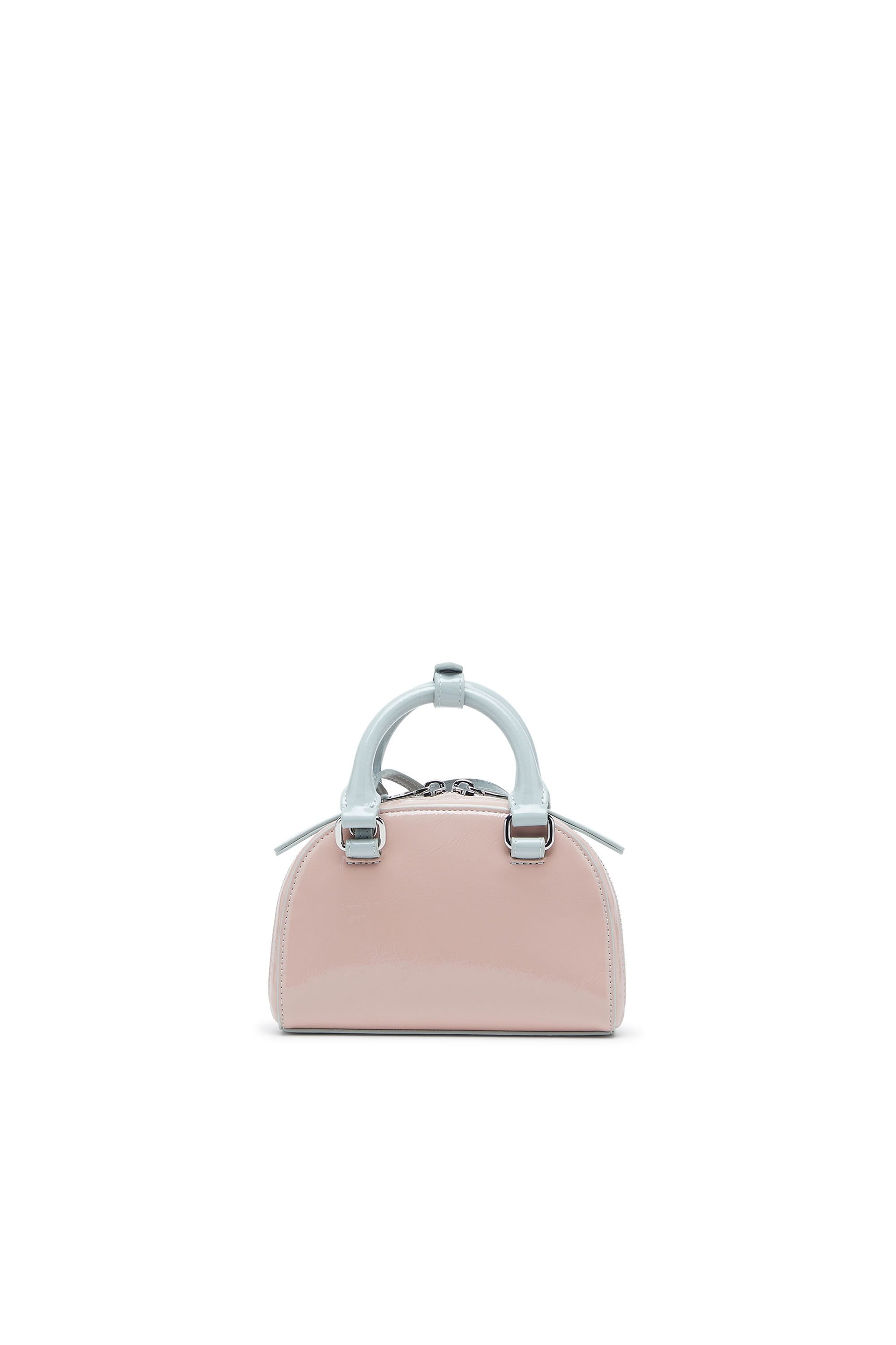 Pink 1DR Dome-Mini crossbody bag with naplak effect