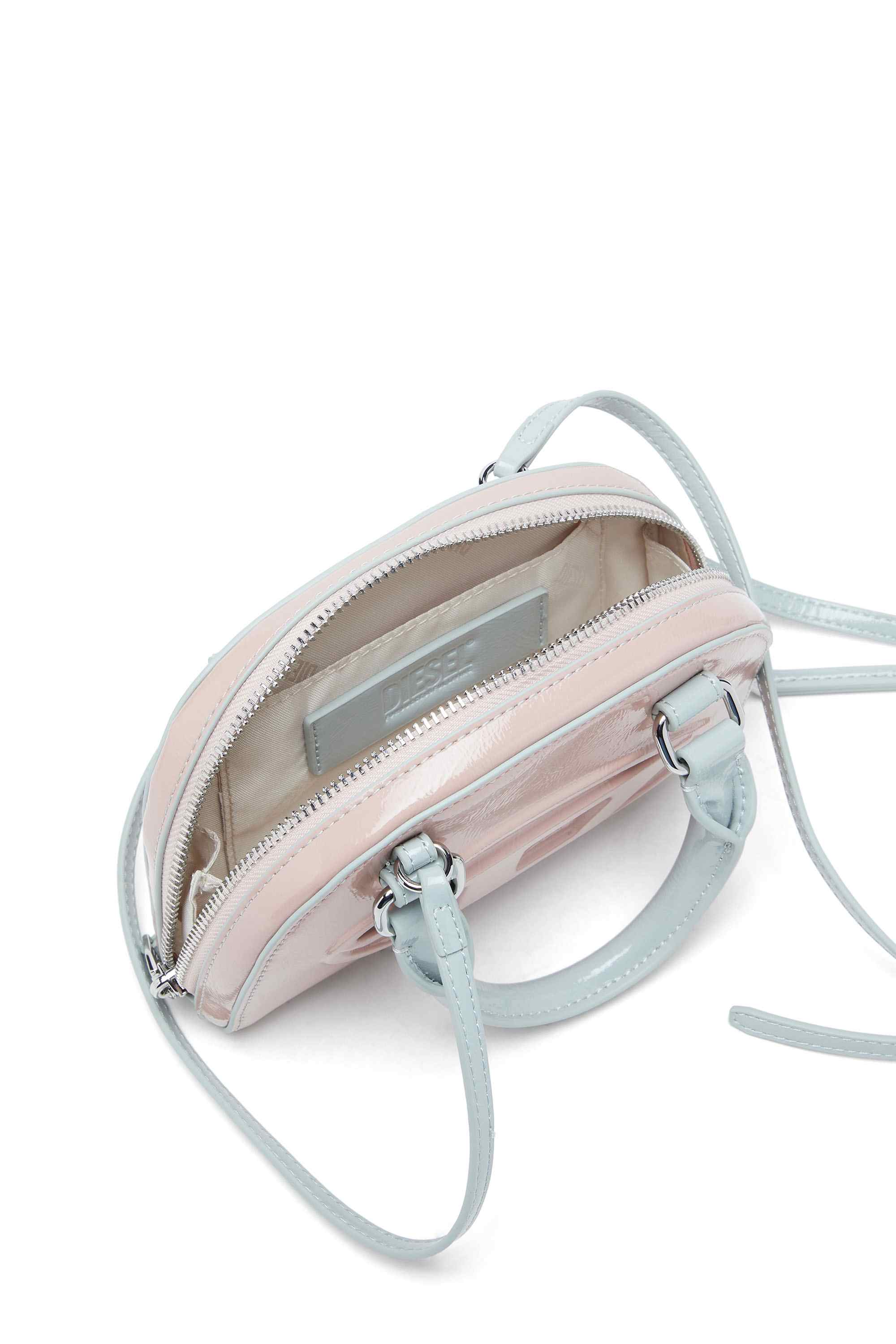 Pink 1DR Dome-Mini crossbody bag with naplak effect