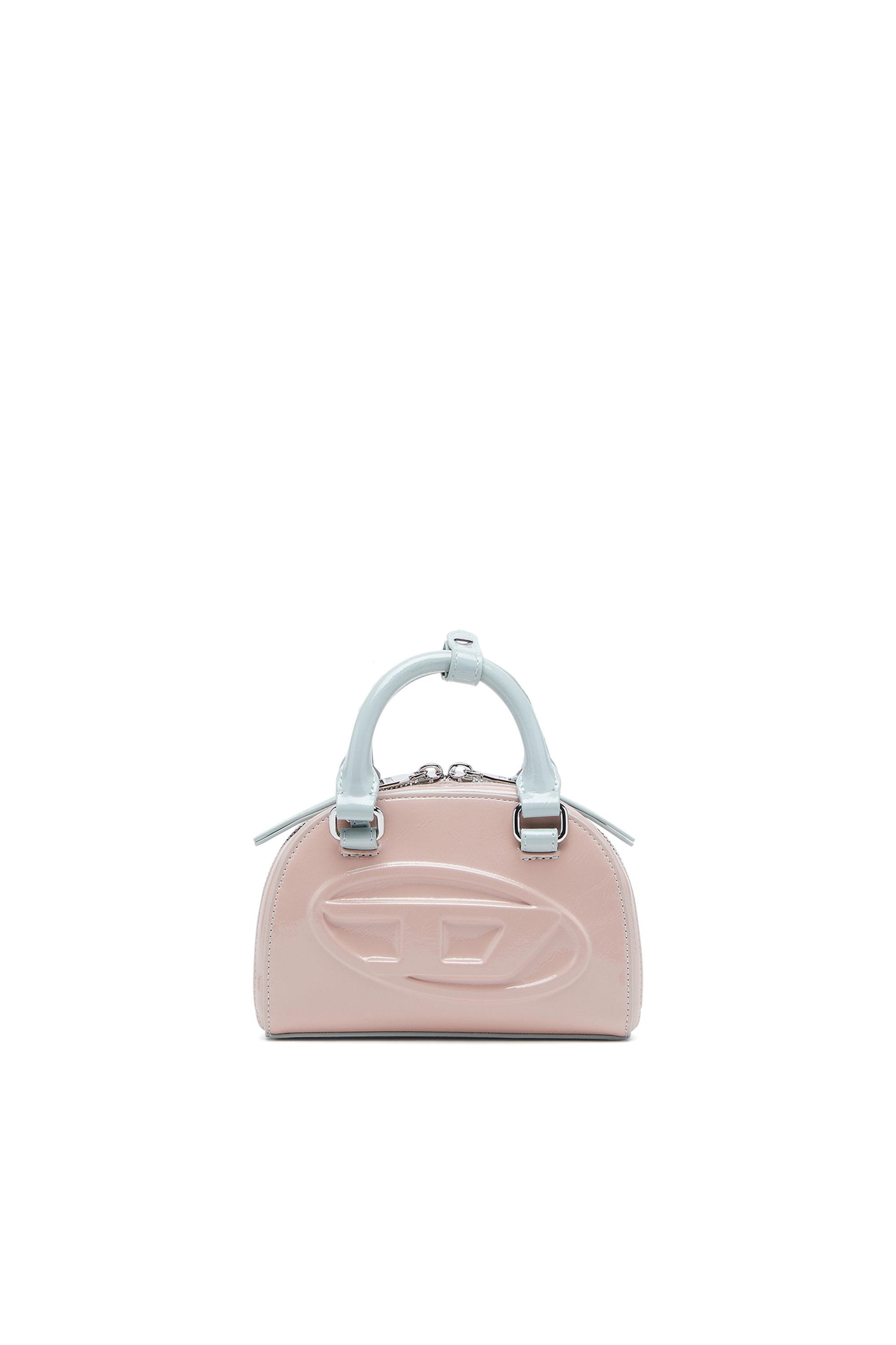 Pink 1DR Dome-Mini crossbody bag with naplak effect