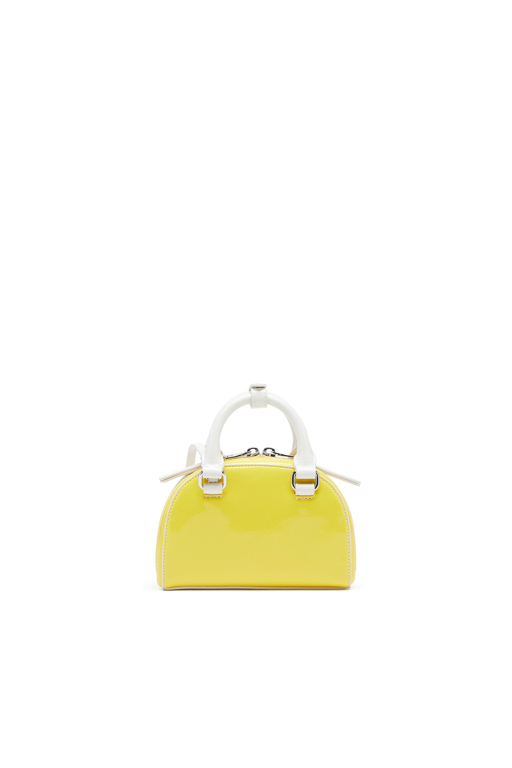 Yellow 1DR Dome-Mini crossbody bag with naplak effect