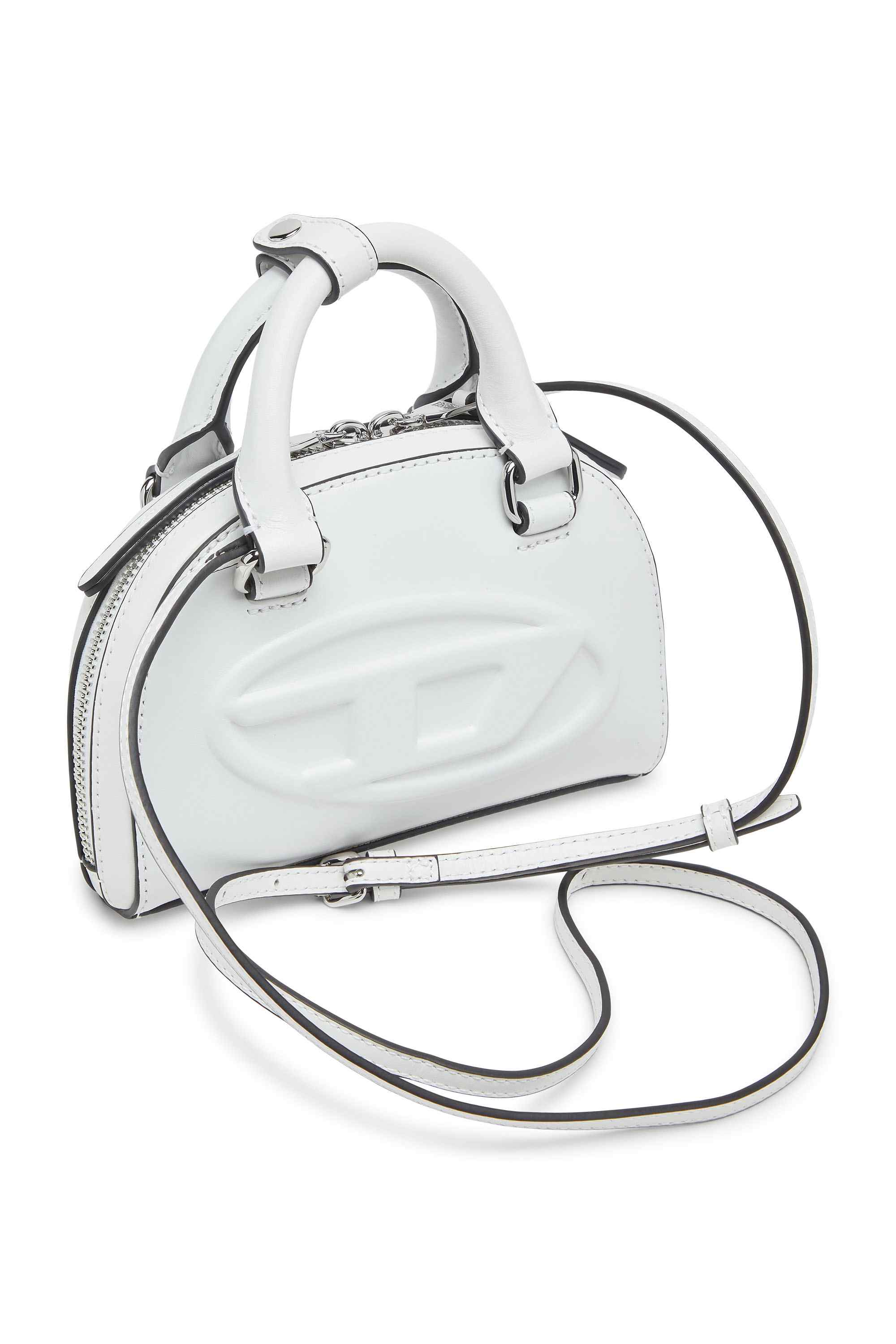 White 1DR Dome-Mini crossbody bag in nappa leather